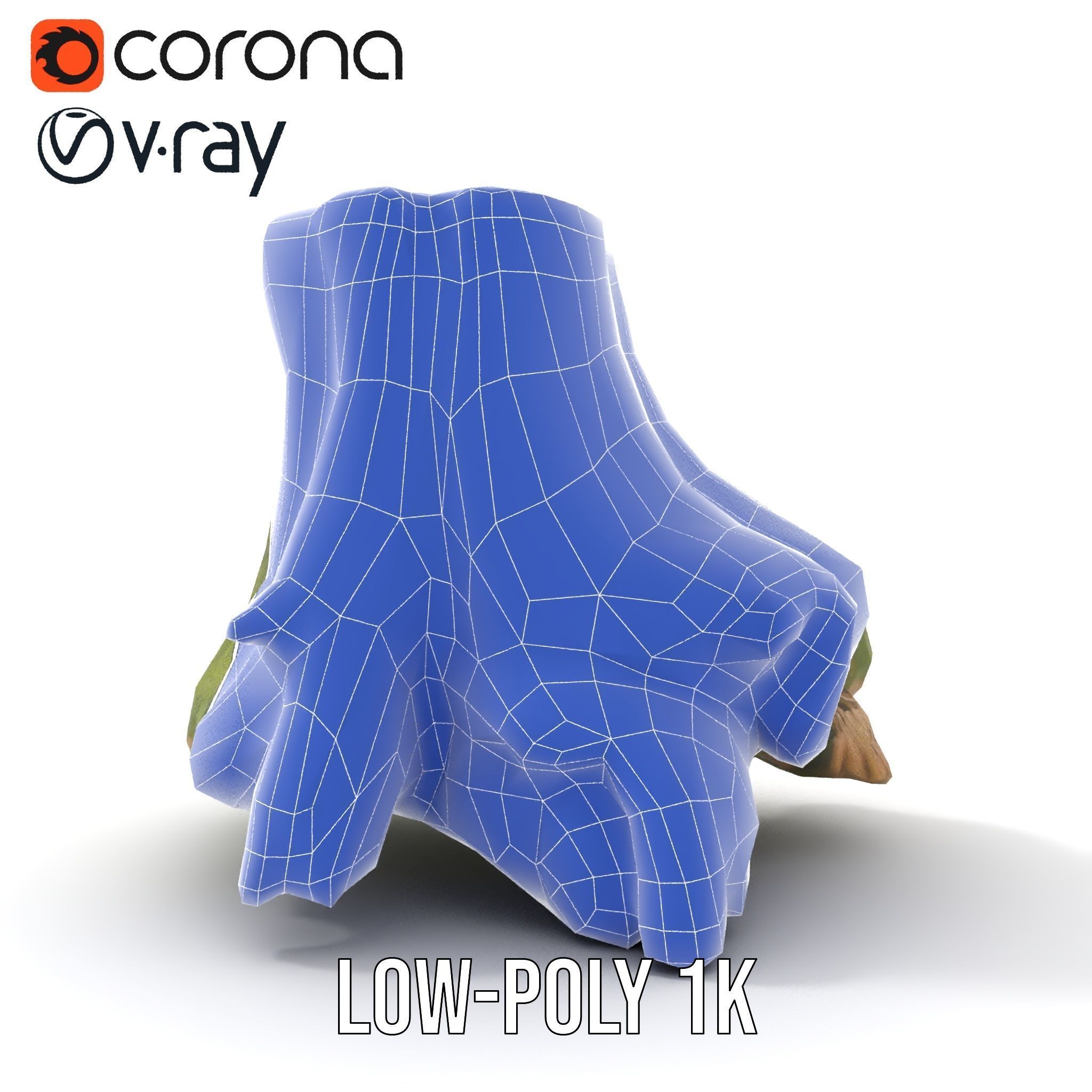 Realistic Tree Stump with Moss Model Pack Low-poly 3D model_17