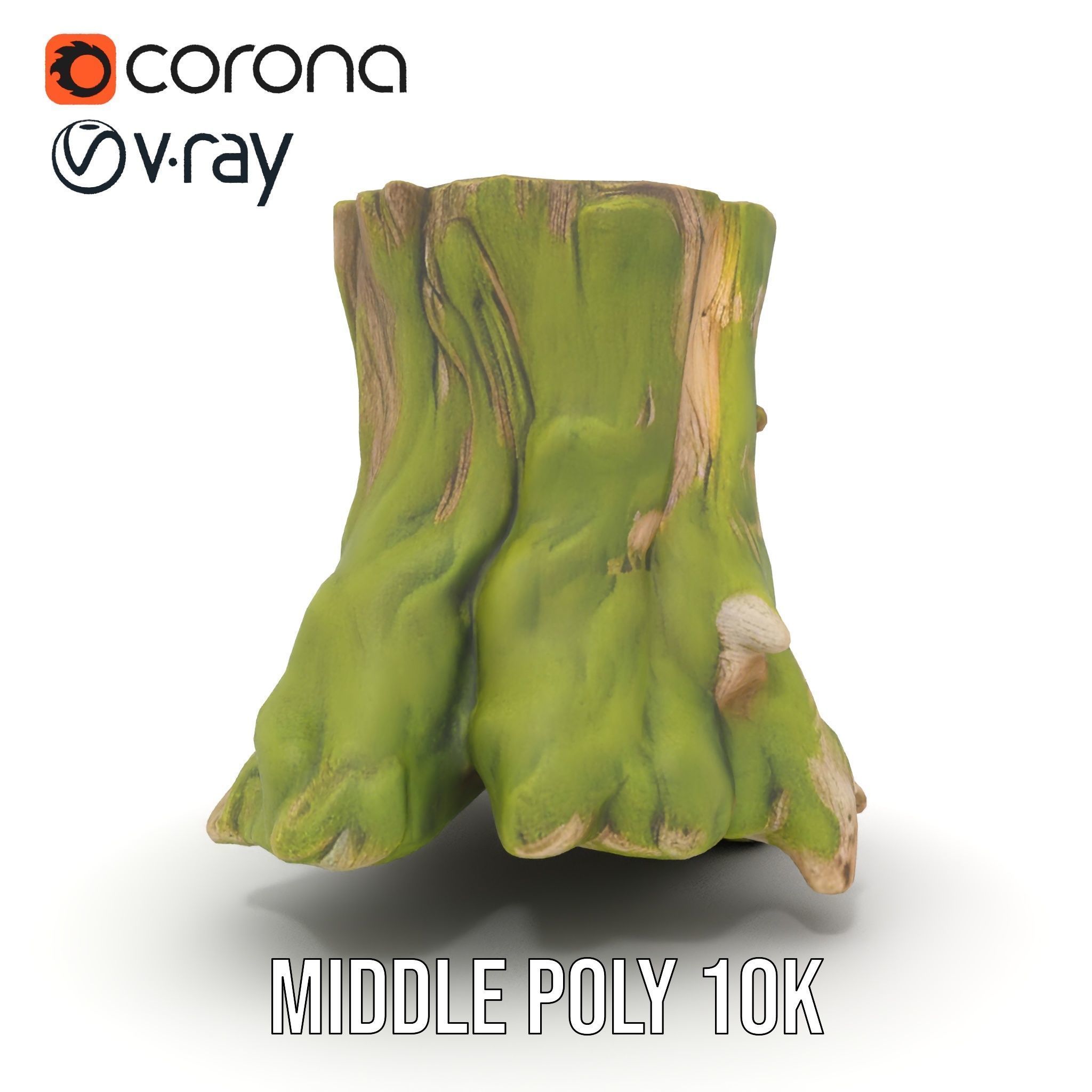 Realistic Tree Stump with Moss Model Pack Low-poly 3D model_21