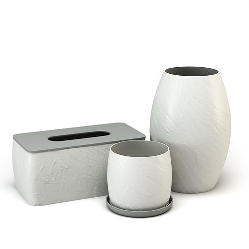 Decorative Set with bark texture 3D print model