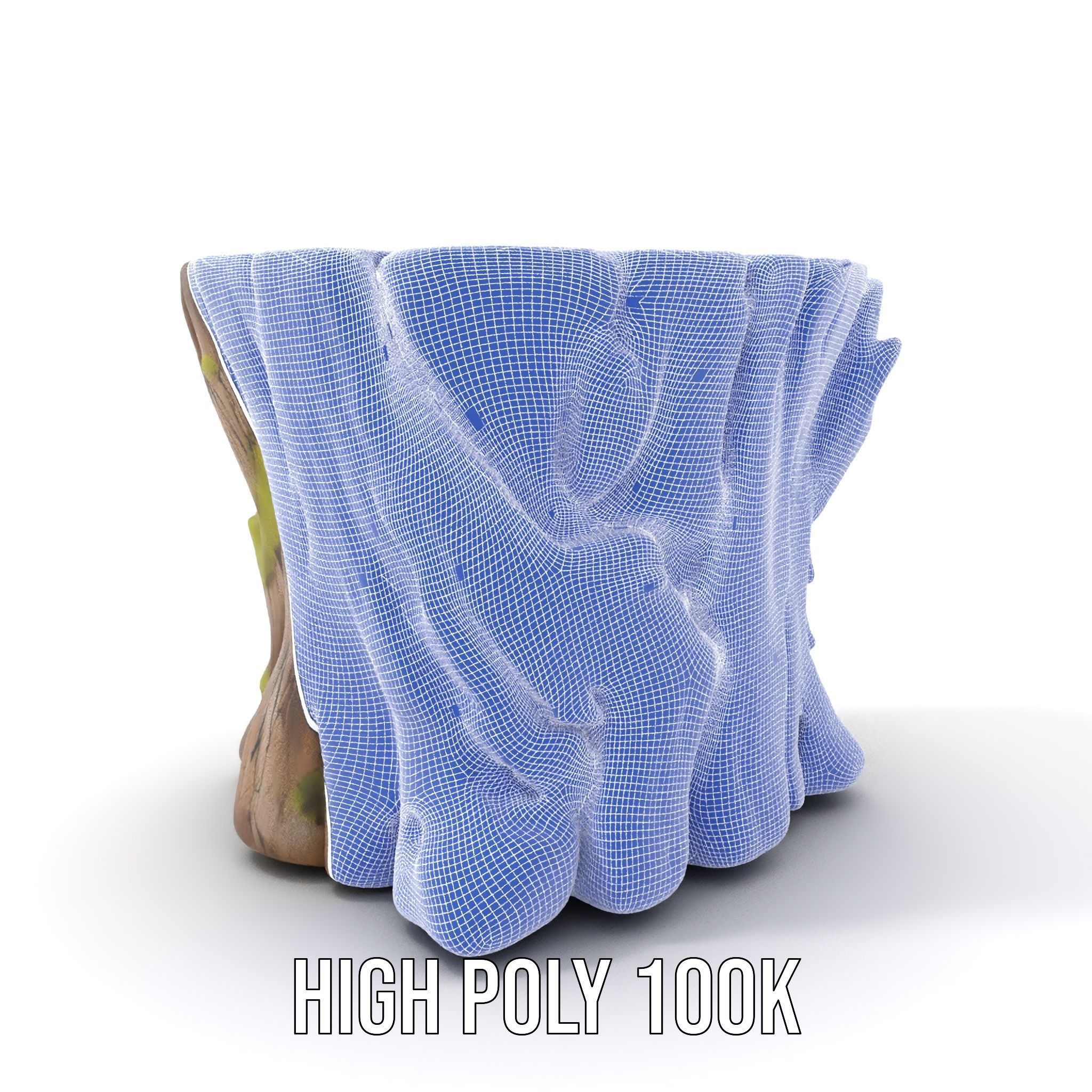 Wooden Tree Stump with Moss Model Pack Low-poly 3D model_4