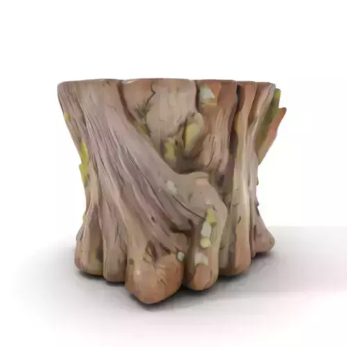 Wooden Tree Stump with Moss Model Pack