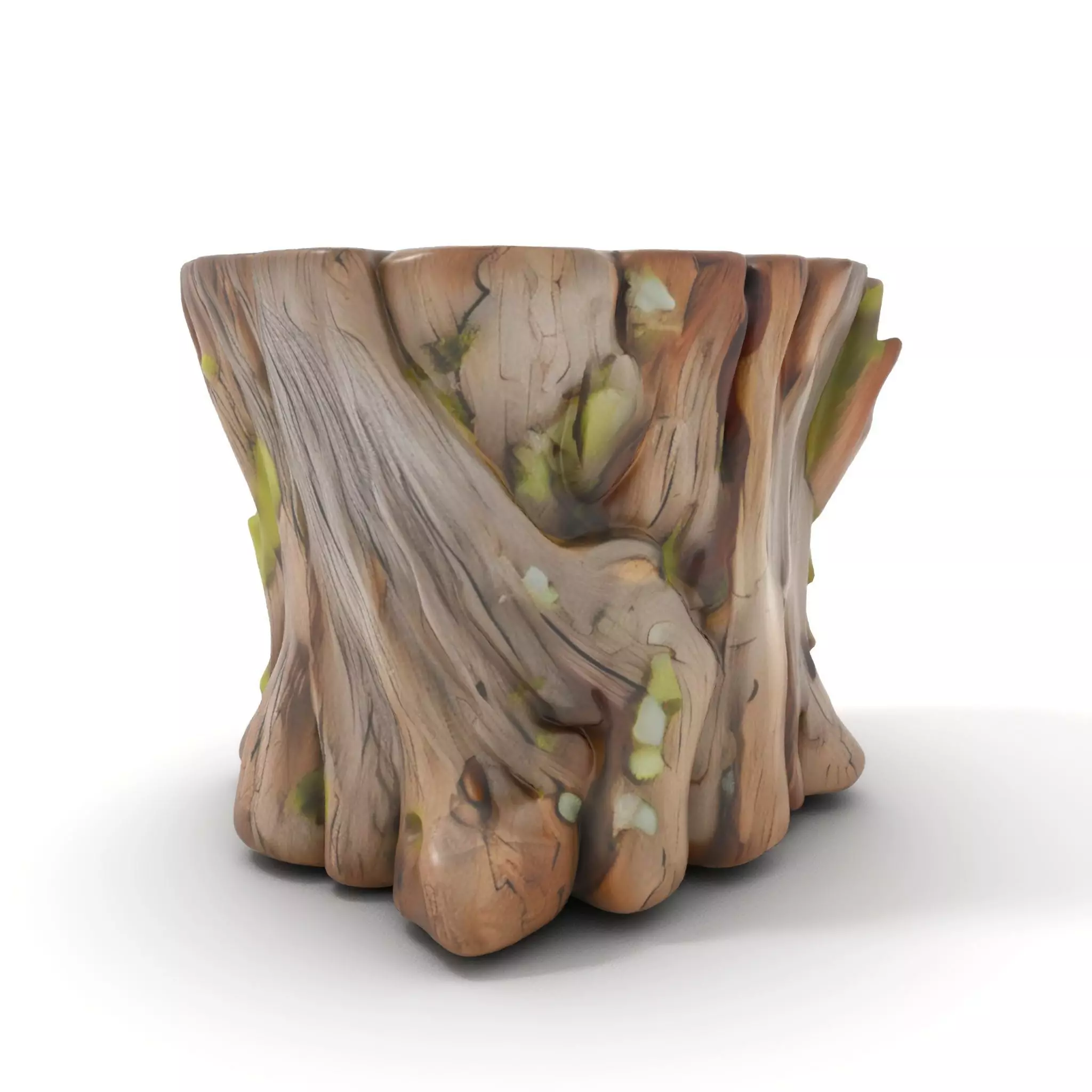 Wooden Tree Stump with Moss Model Pack Low-poly 3D model_0