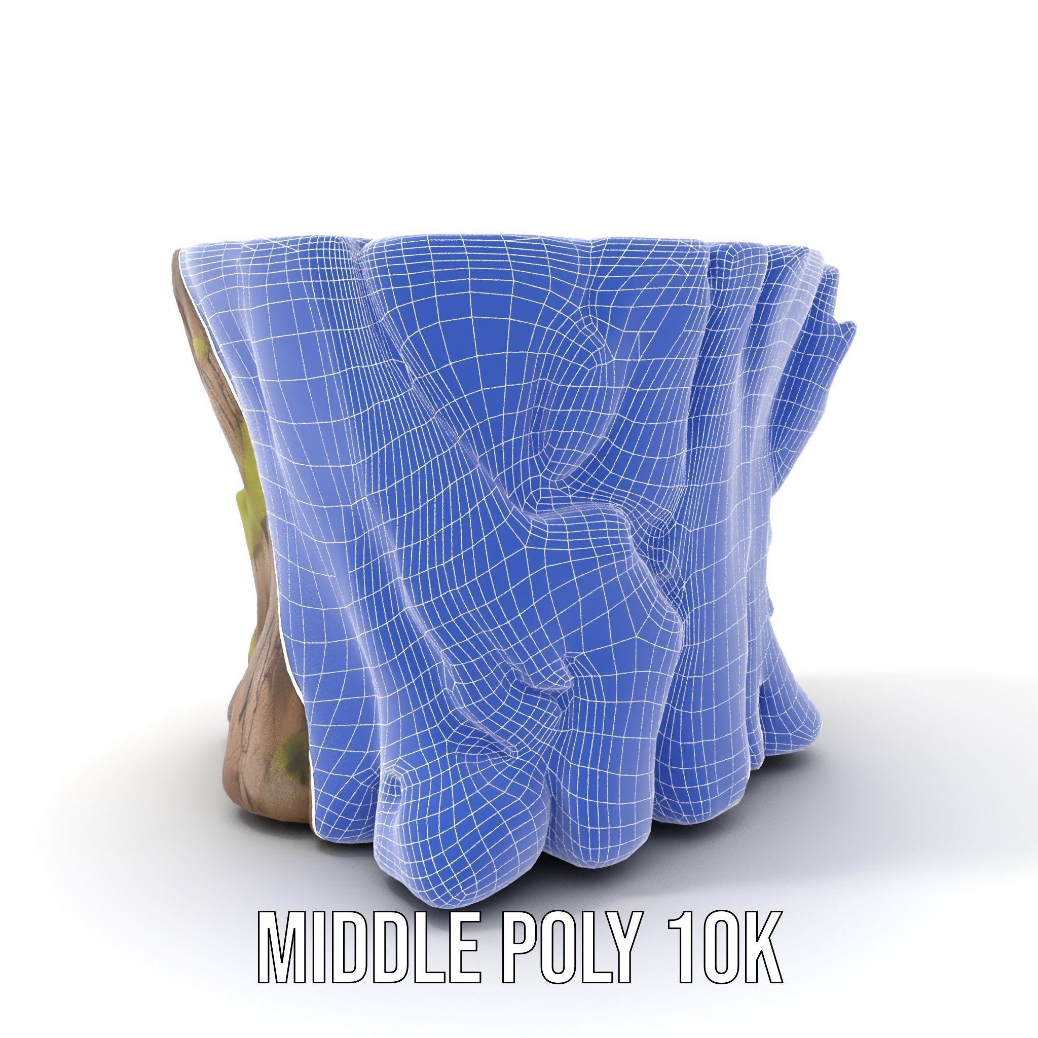Wooden Tree Stump with Moss Model Pack Low-poly 3D model_5