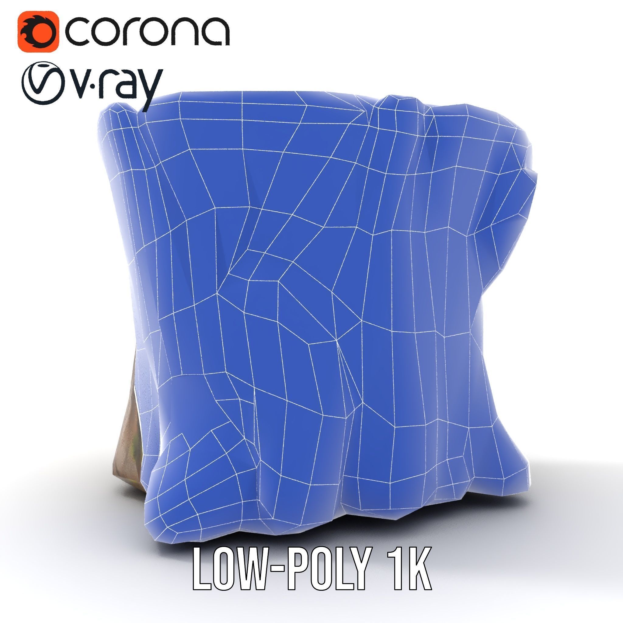 Wooden Tree Stump with Moss Model Pack Low-poly 3D model_14