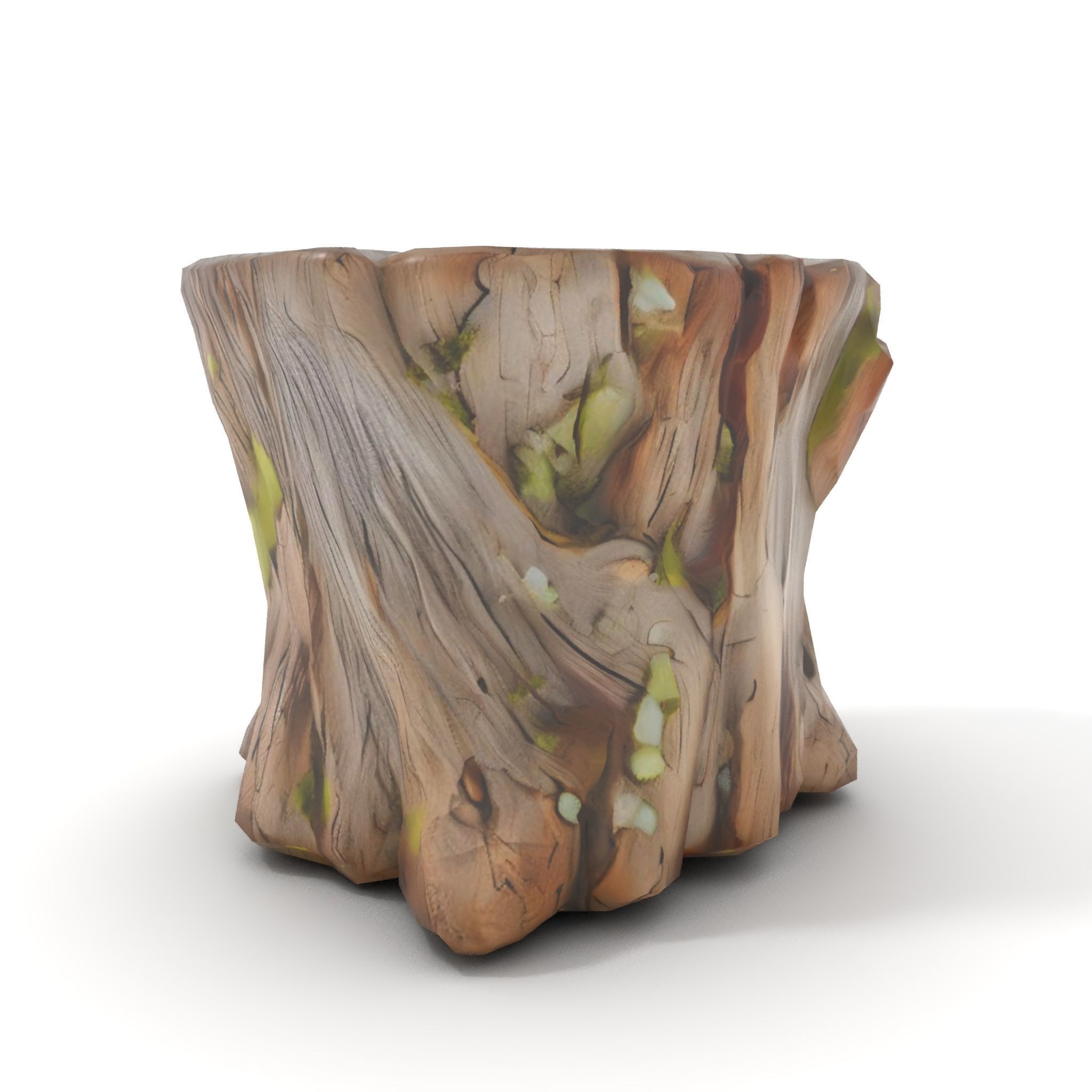 Wooden Tree Stump with Moss Model Pack Low-poly 3D model_9