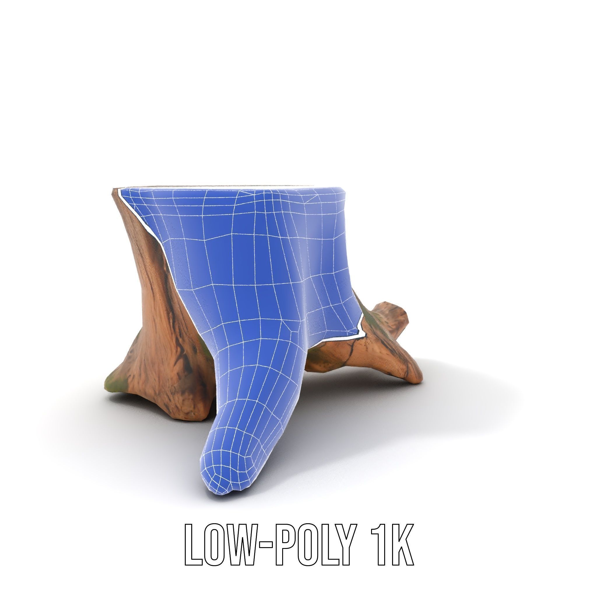 Realistic Tree Stump with Moss Model Pack Low-poly 3D model_24