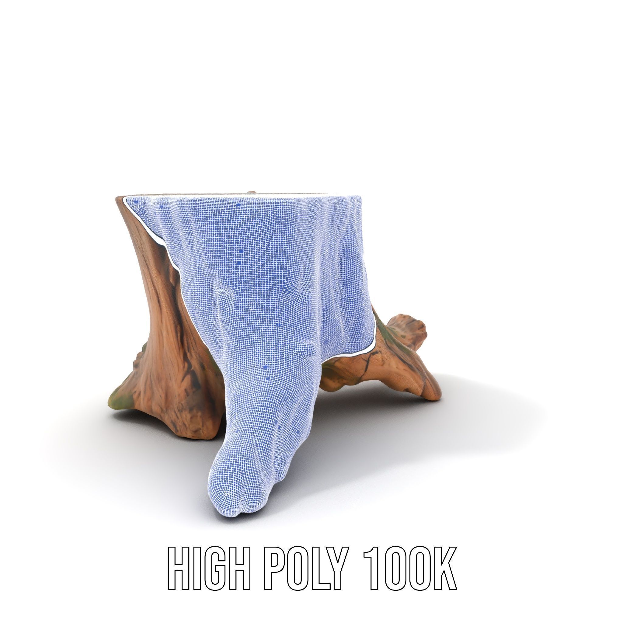 Realistic Tree Stump with Moss Model Pack Low-poly 3D model_4