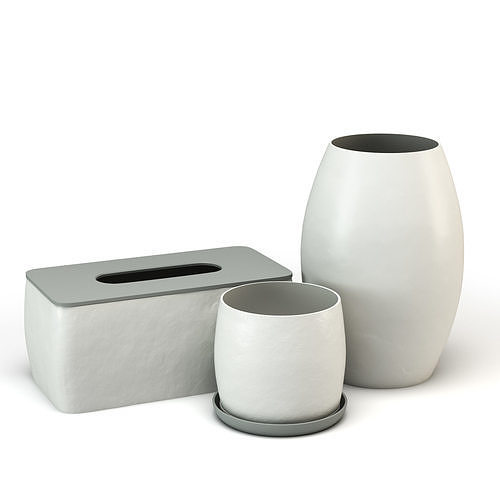 Decorative Set with rock texture 3D print model