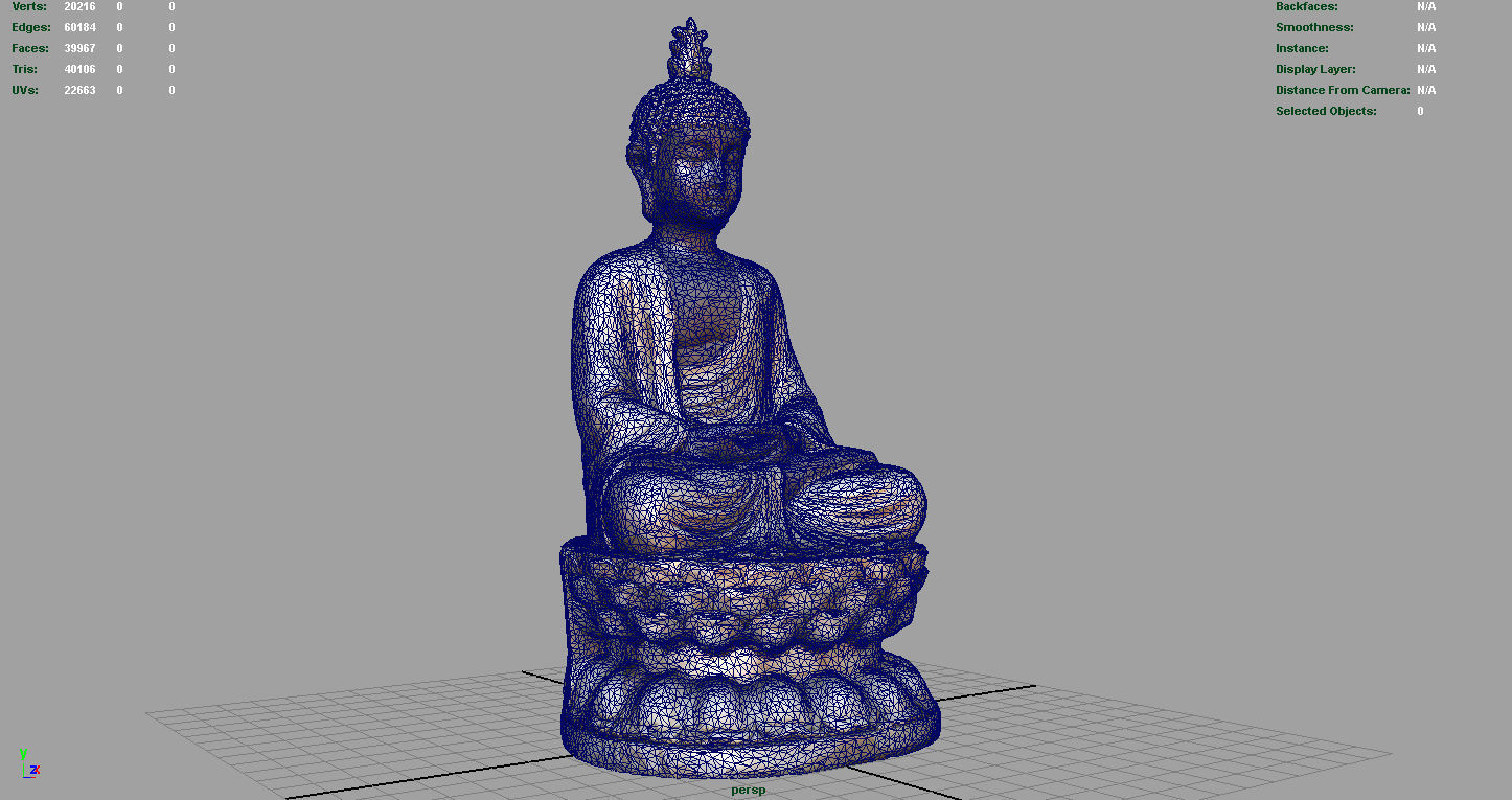 BUDDHA statue Low-poly 3D model_13
