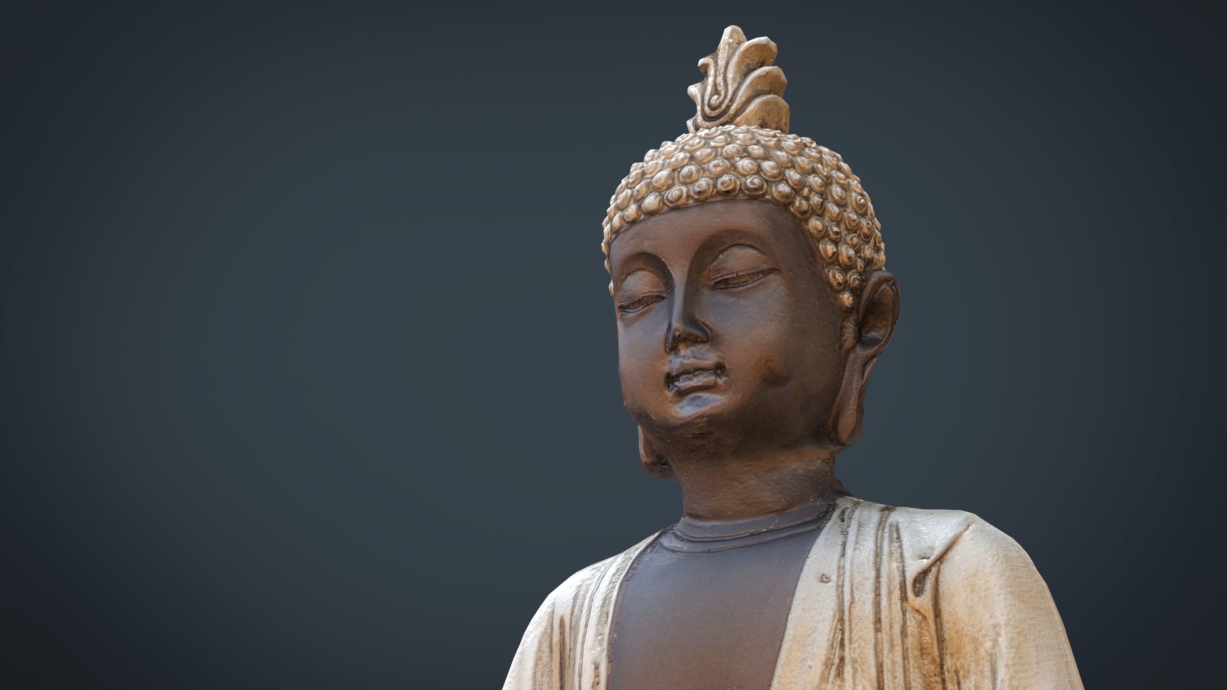 BUDDHA statue Low-poly 3D model_3