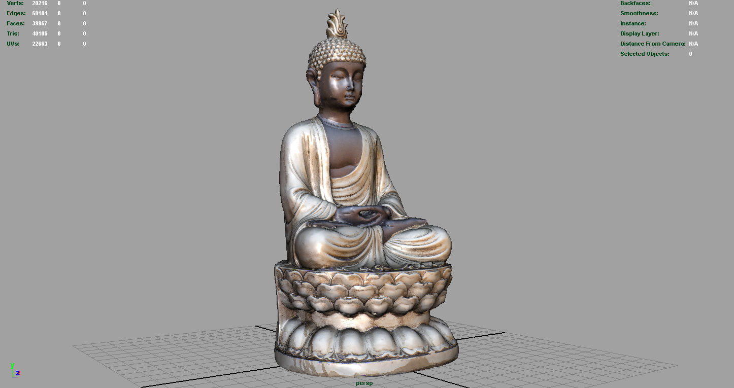 BUDDHA statue Low-poly 3D model_6