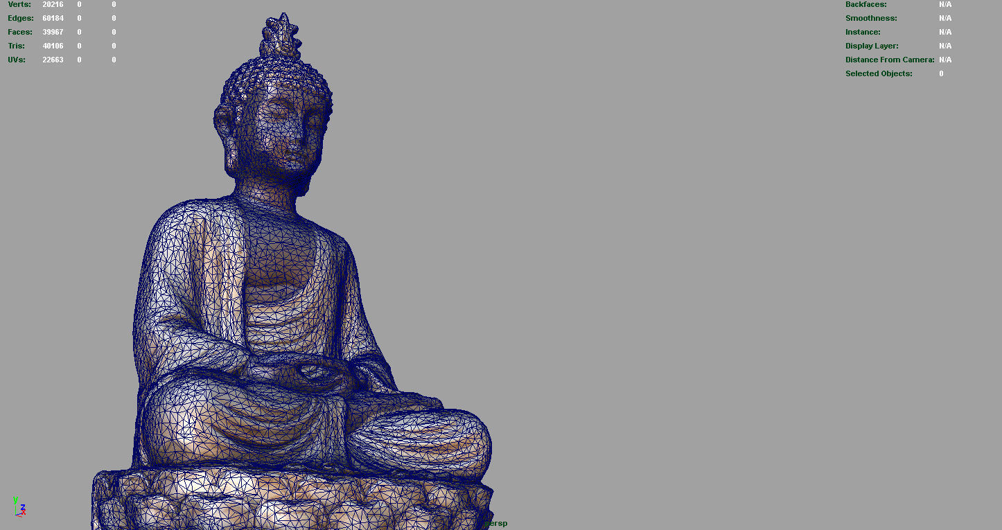 BUDDHA statue Low-poly 3D model_16