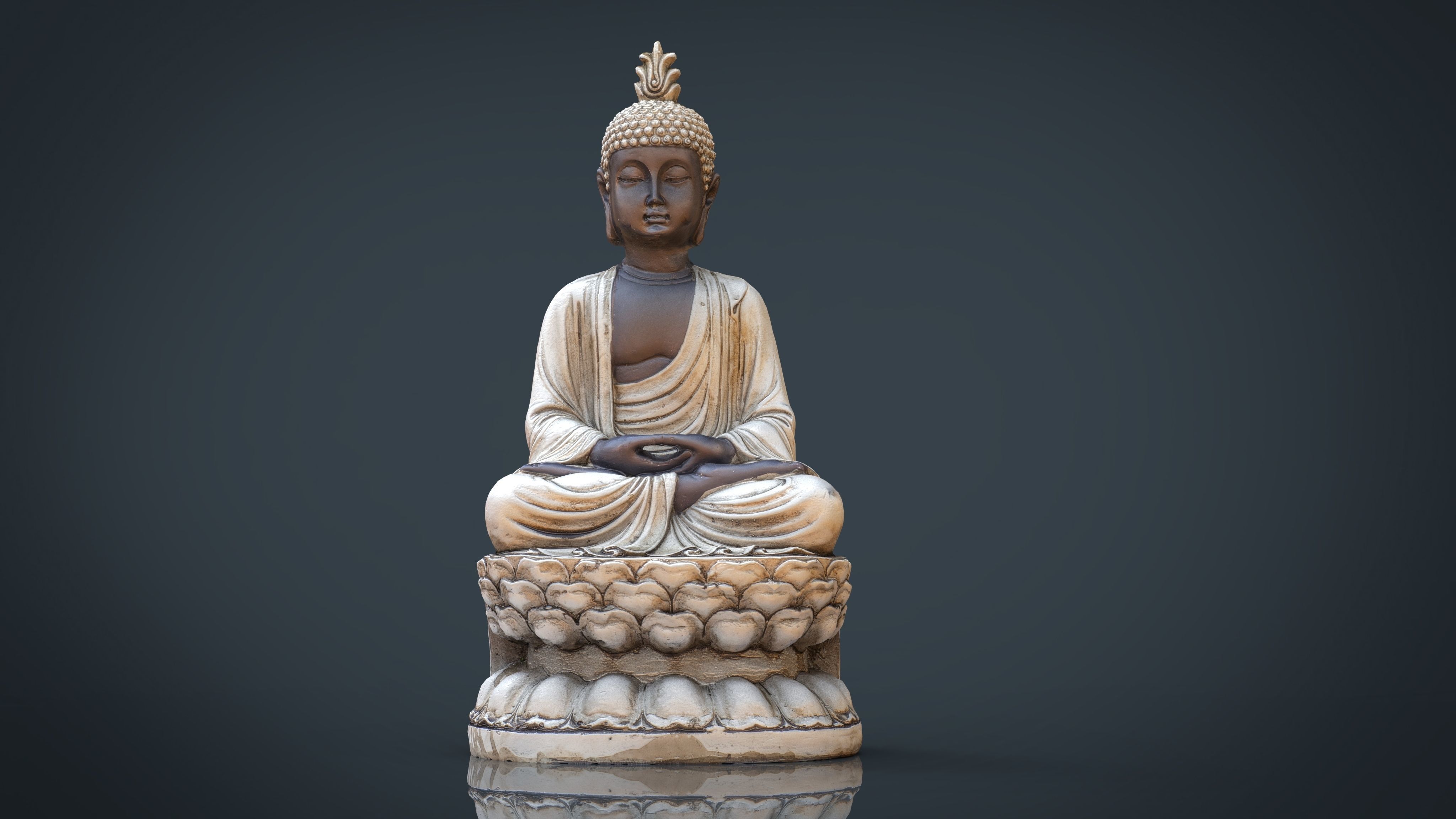 BUDDHA statue Low-poly 3D model_4