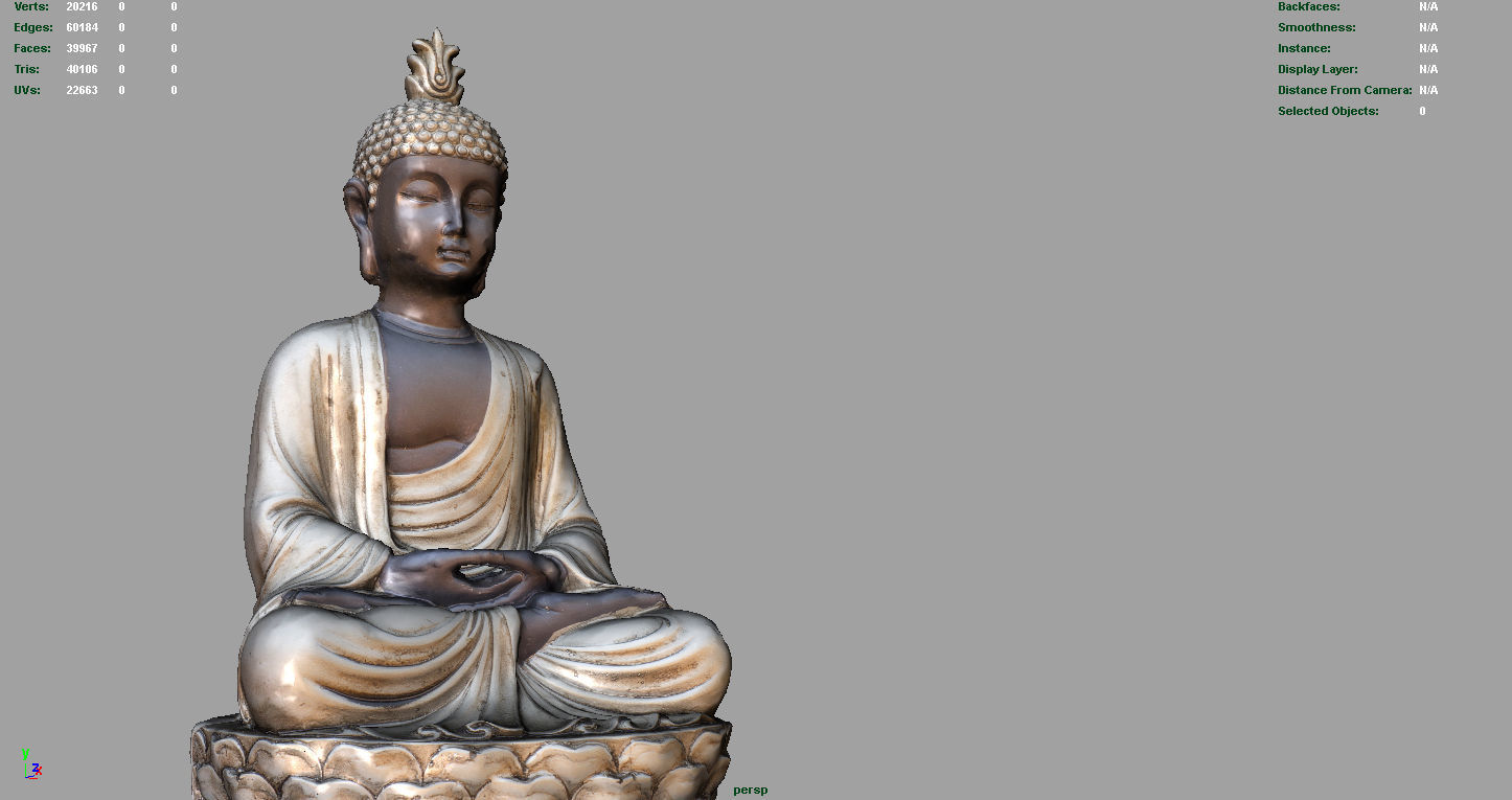 BUDDHA statue Low-poly 3D model_10