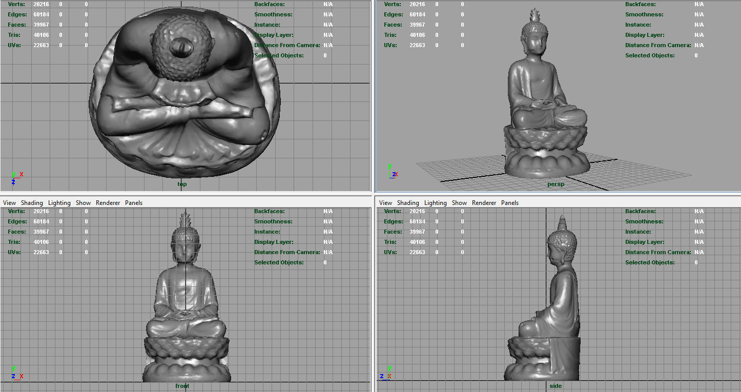BUDDHA statue Low-poly 3D model_8