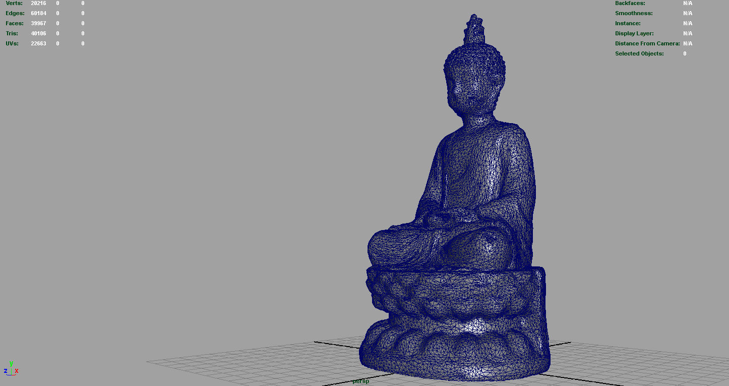 BUDDHA statue Low-poly 3D model_11