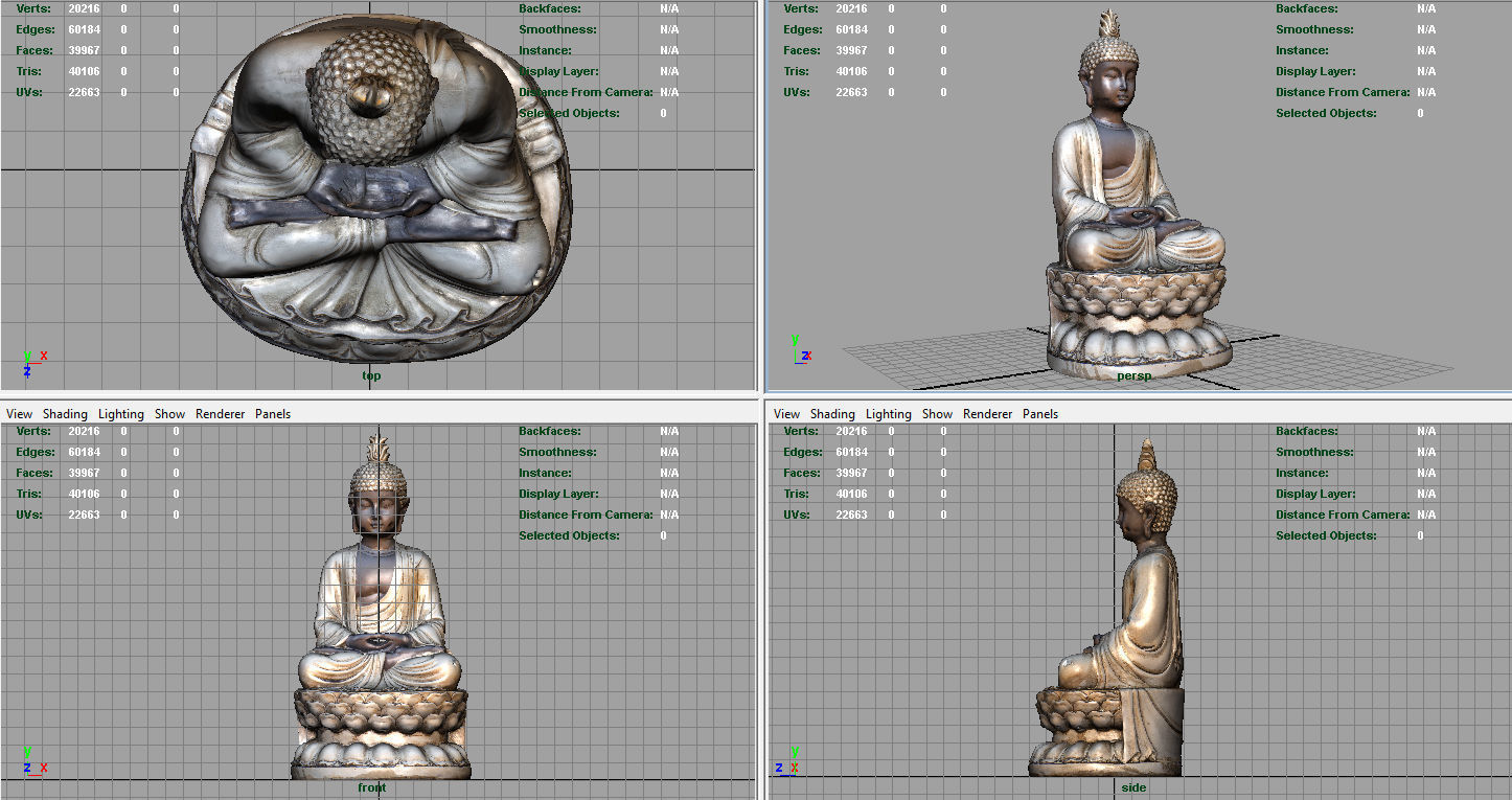 BUDDHA statue Low-poly 3D model_9