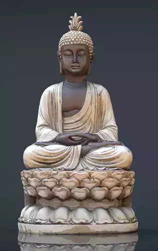BUDDHA statue Low-poly 3D model