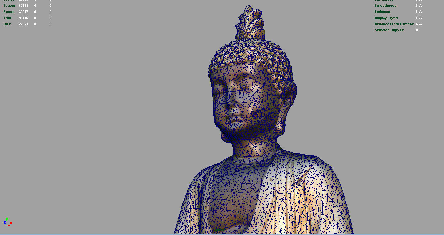 BUDDHA statue Low-poly 3D model_15