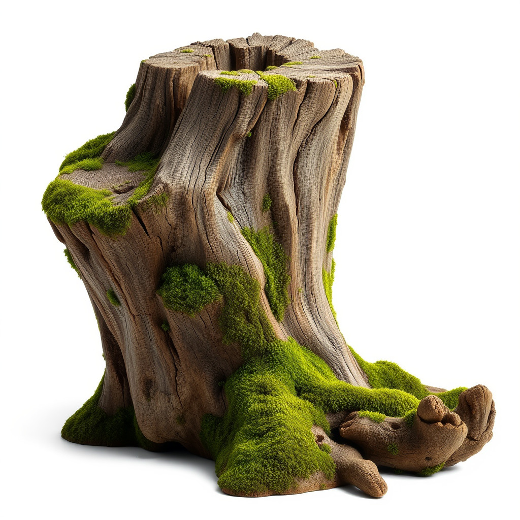 Realistic Mossy Tree Stump Model Pack Low-poly 3D model_2