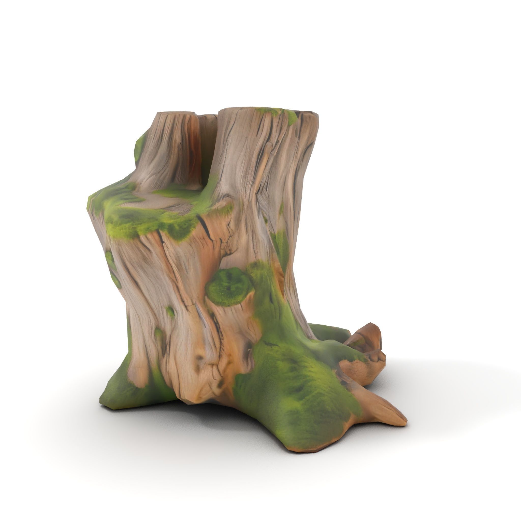 Realistic Mossy Tree Stump Model Pack Low-poly 3D model_7