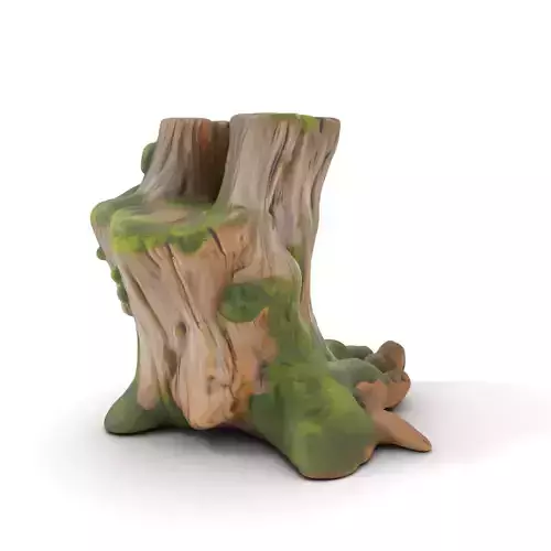 Realistic Mossy Tree Stump Model Pack Low-poly 3D model
