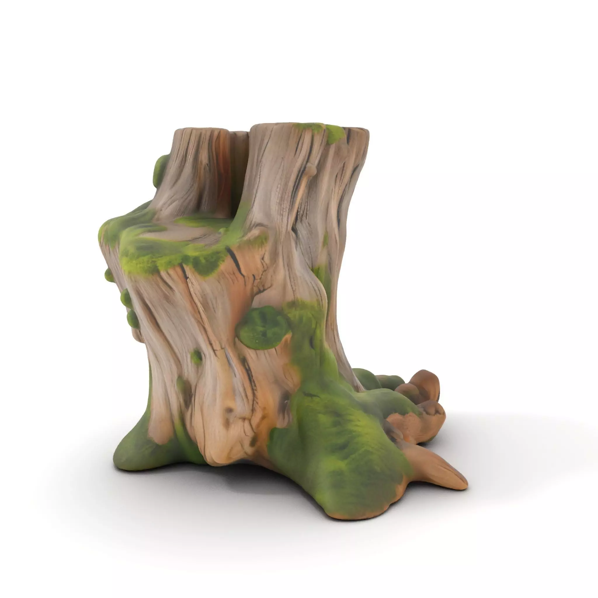 Realistic Mossy Tree Stump Model Pack Low-poly 3D model_0