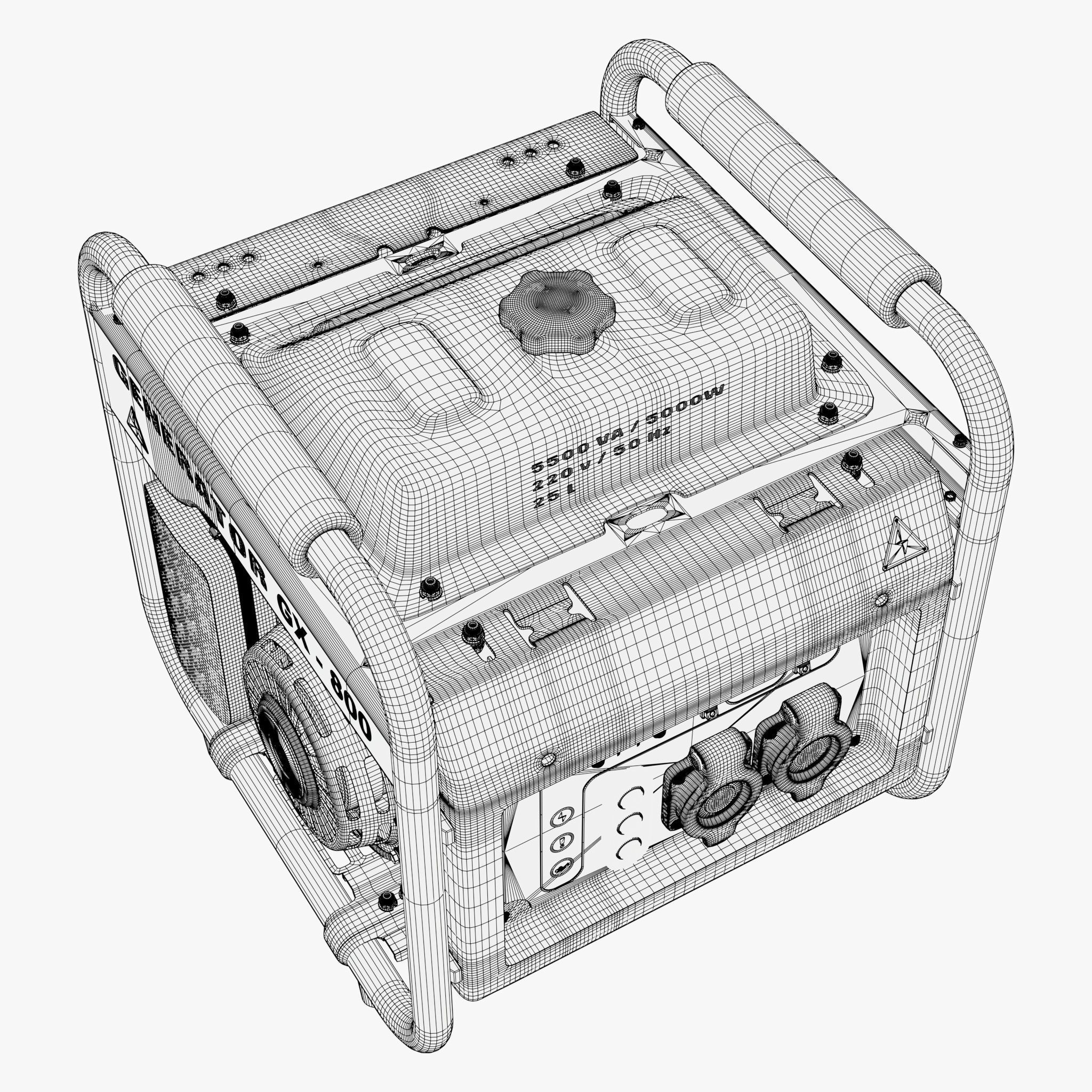 Portable Power Electric Generator GX800 3D model_10