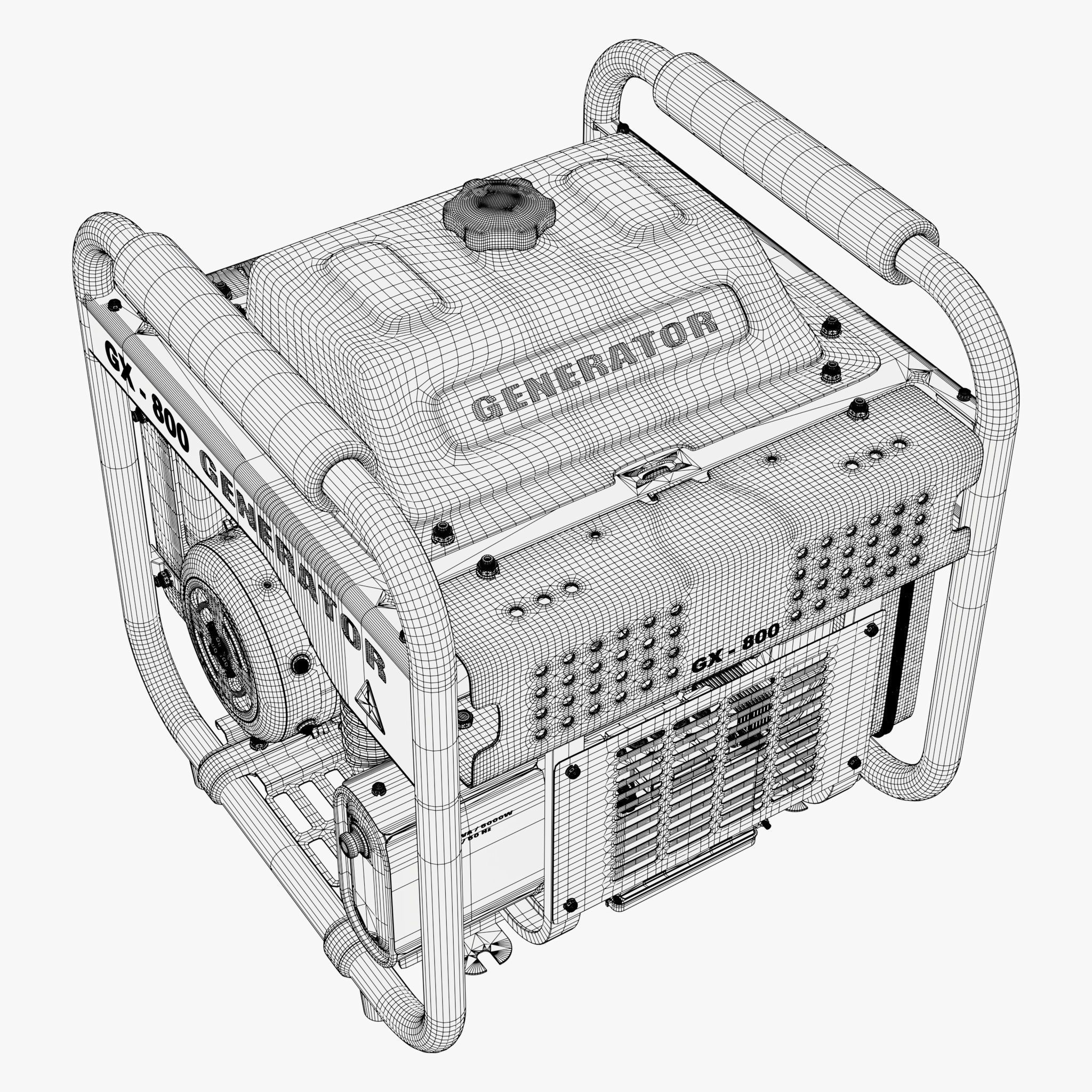 Portable Power Electric Generator GX800 3D model_12