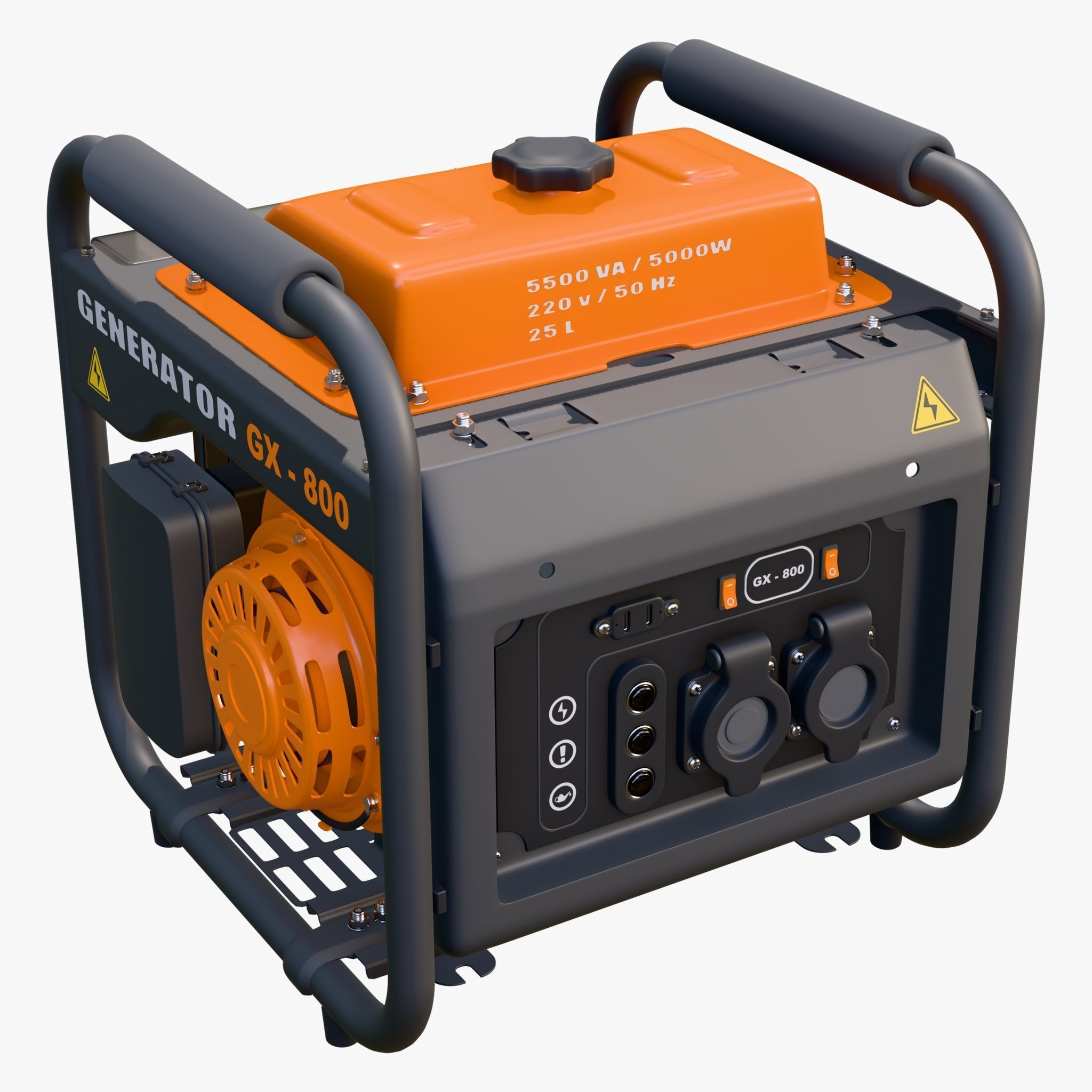 Portable Power Electric Generator GX800 3D model_1