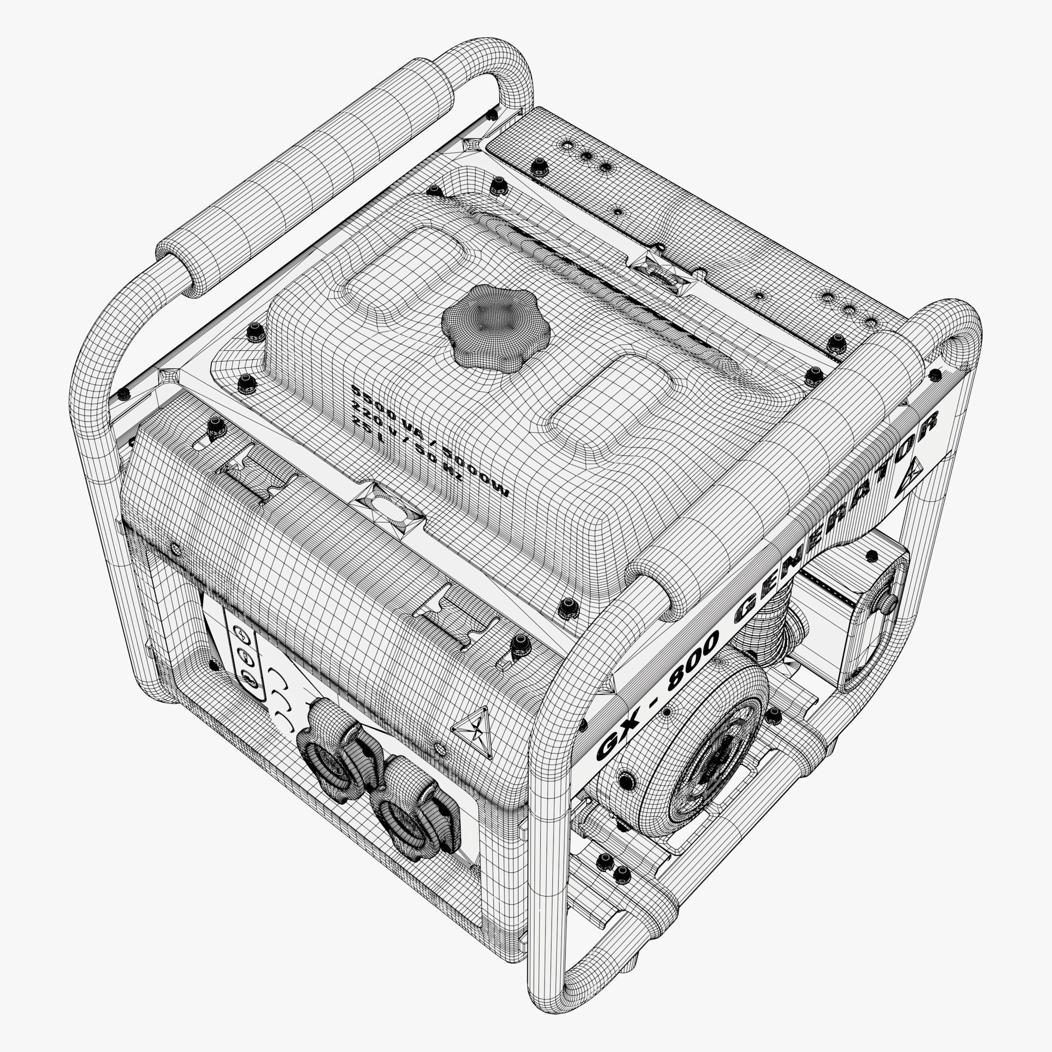 Portable Power Electric Generator GX800 3D model_11