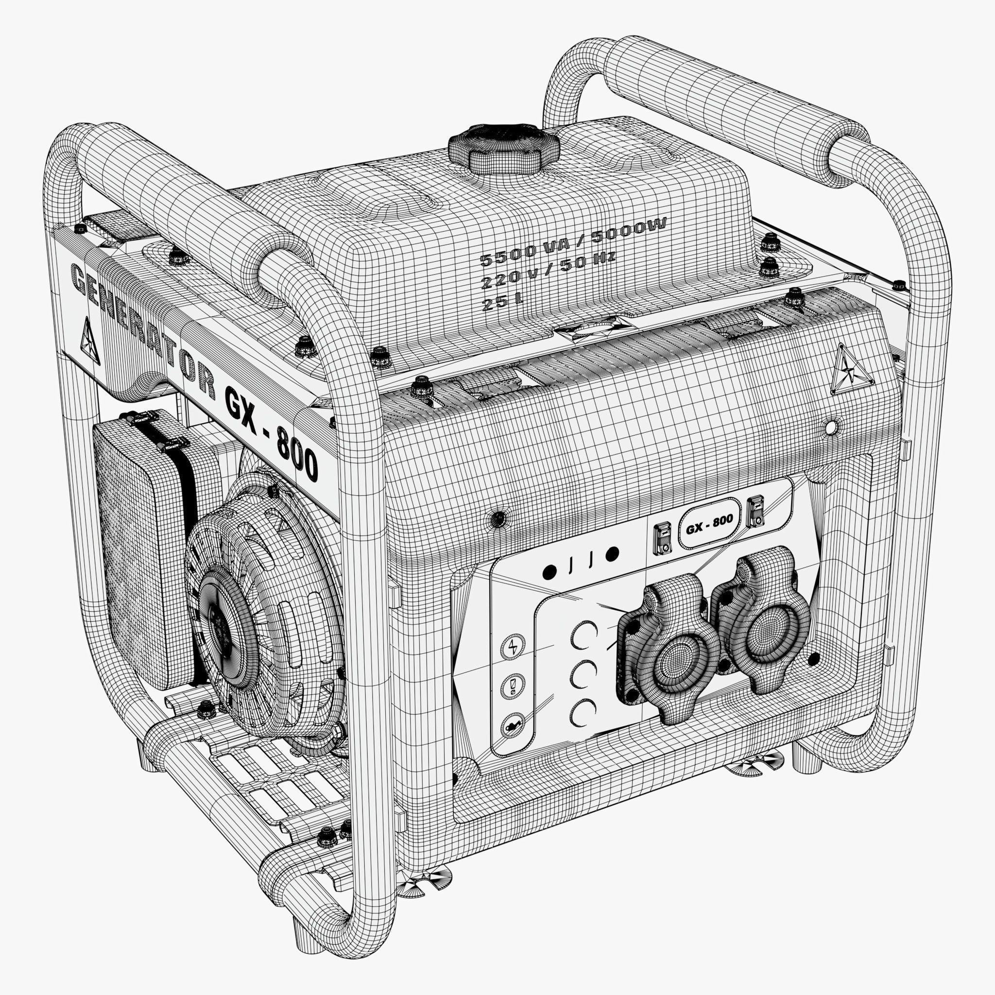 Portable Power Electric Generator GX800 3D model_9