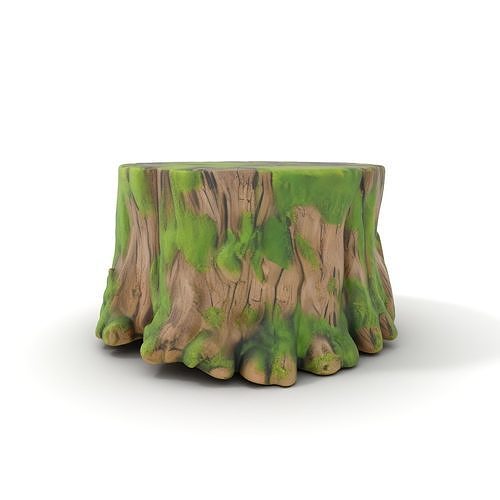 Mossy Tree Stump model pack with realistic textures Low-poly 3D model