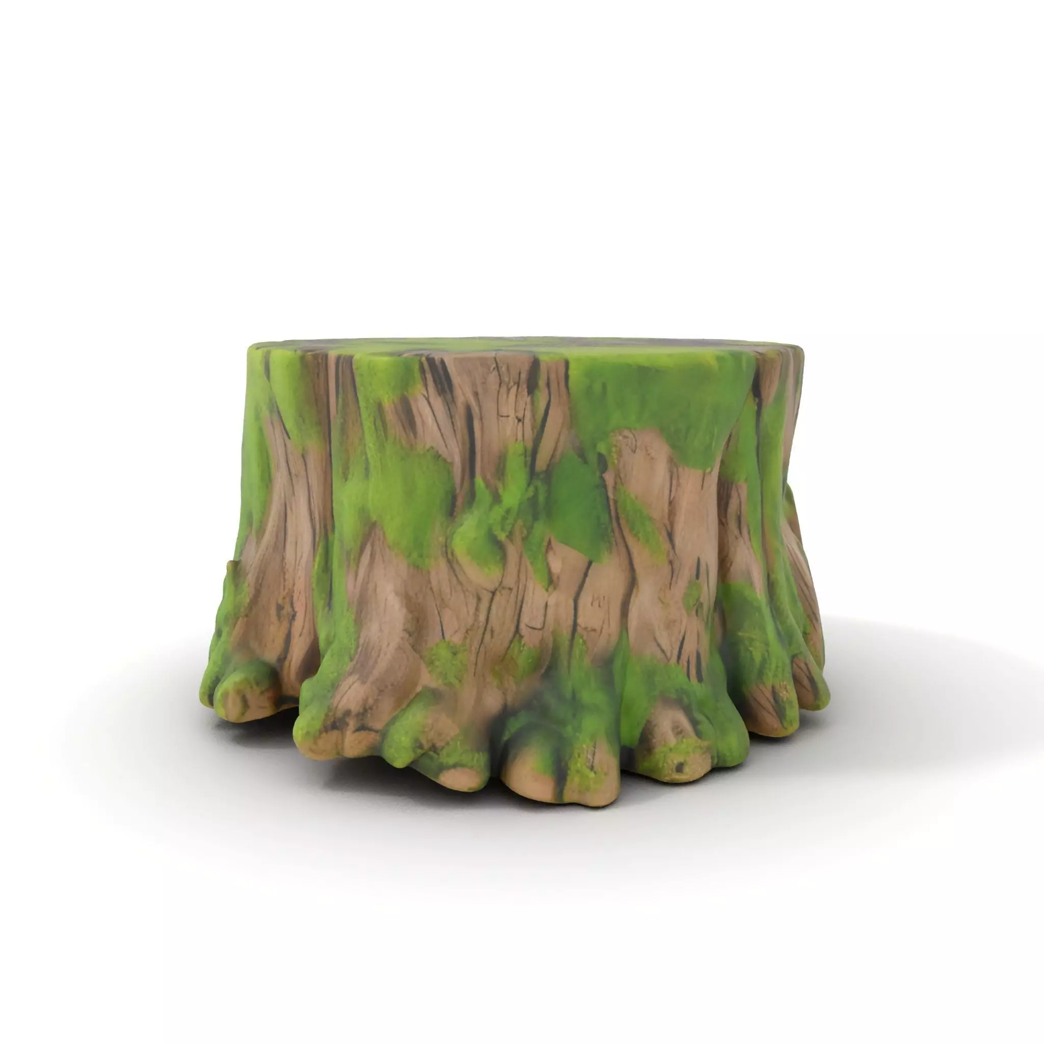 Mossy Tree Stump model pack with realistic textures Low-poly 3D model_0