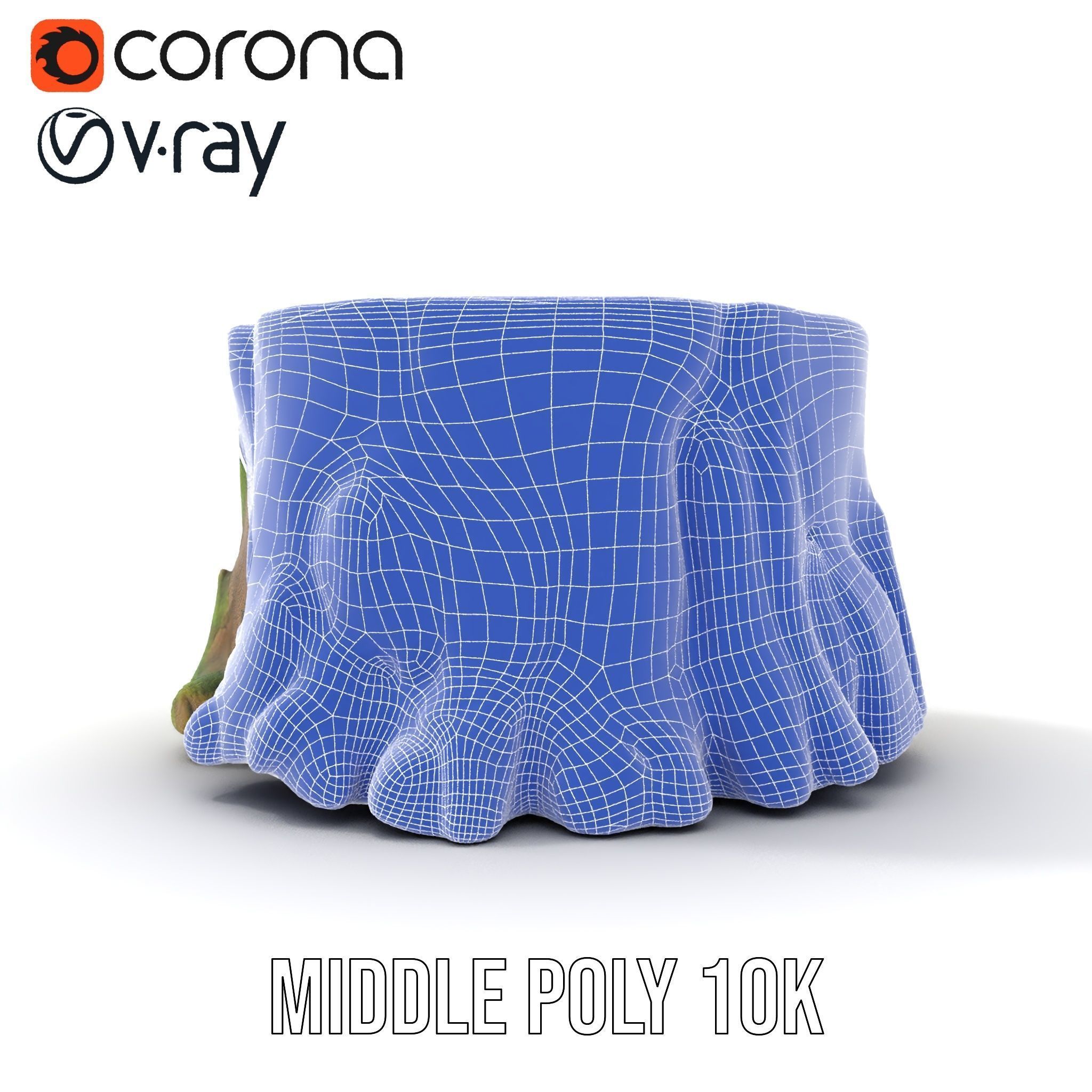 Mossy Tree Stump model pack with realistic textures Low-poly 3D model_29