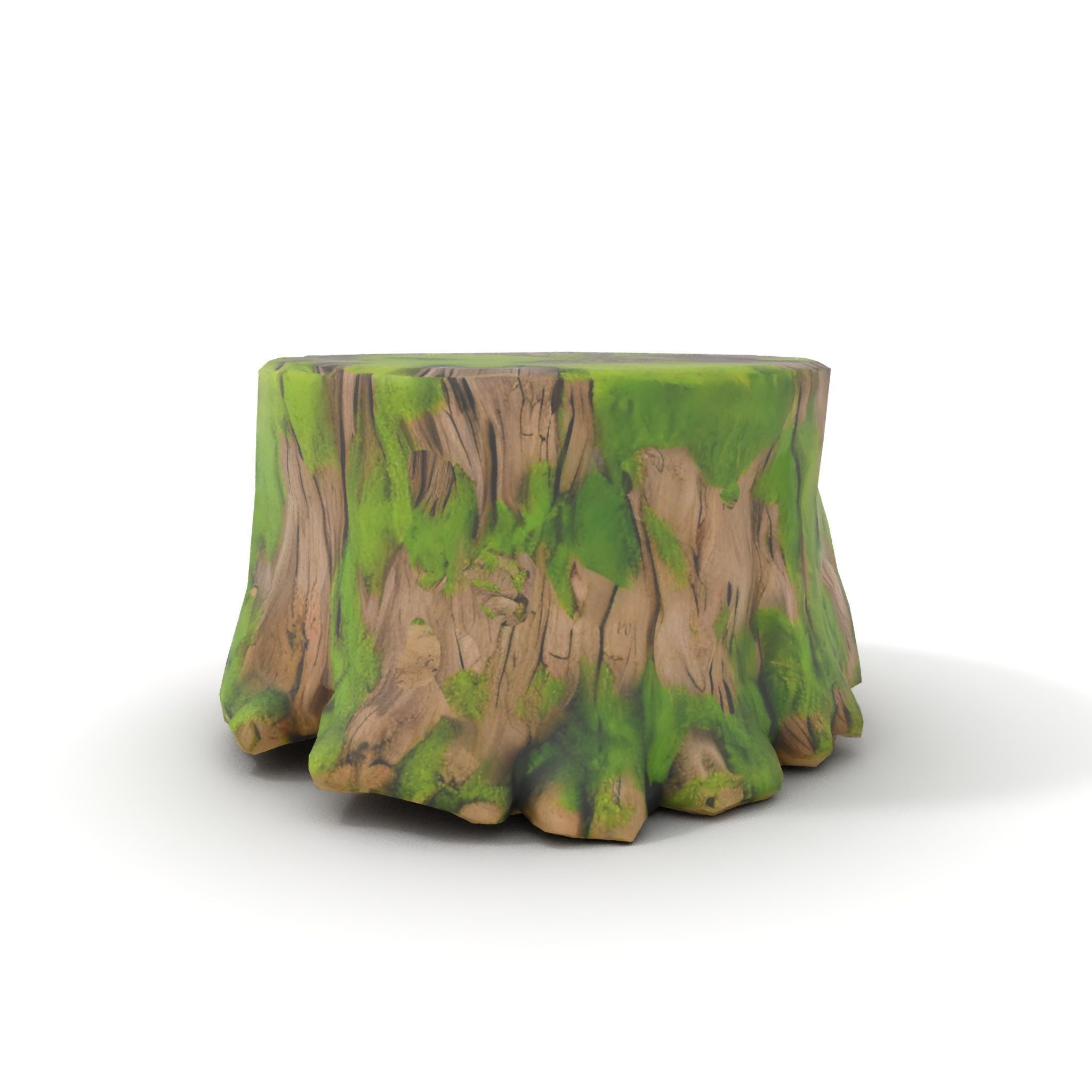 Mossy Tree Stump model pack with realistic textures Low-poly 3D model_7