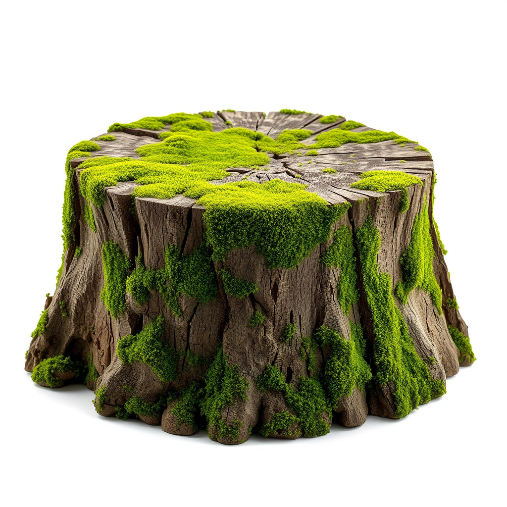 Mossy Tree Stump model pack with realistic textures Low-poly 3D model_2