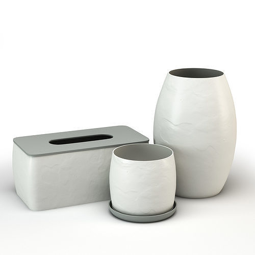 Decorative Set with rock texture 3D print model