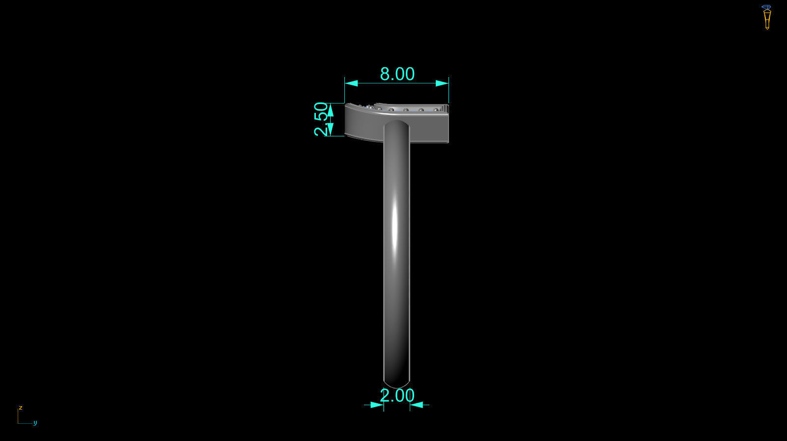 Alphabet ring letter U 3D print model_4