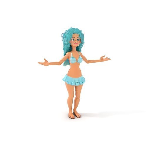 Aquatic Fantasy Girl Rigged and Animated Low-poly 3D model