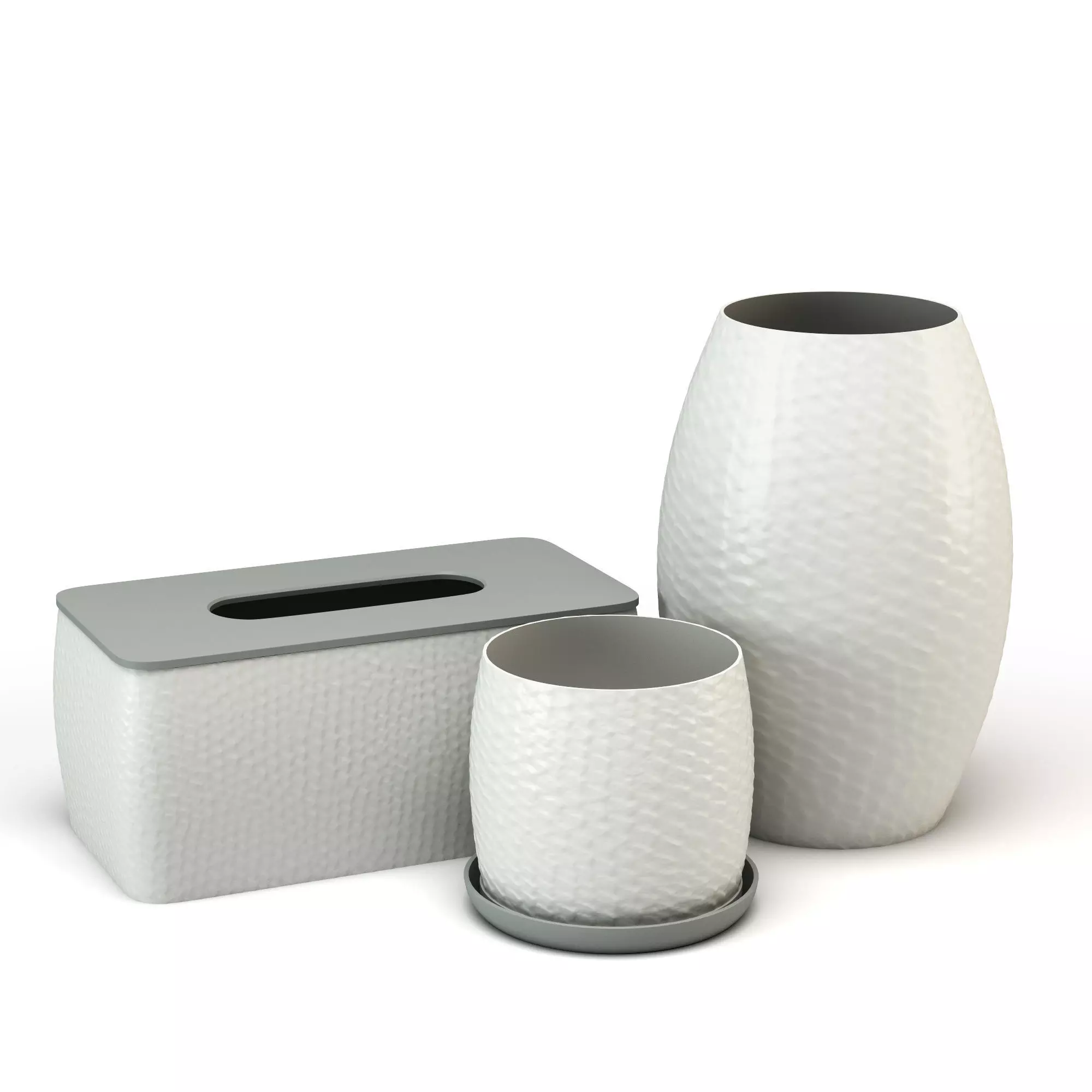 Decorative Set with snake skin texture 3D print model