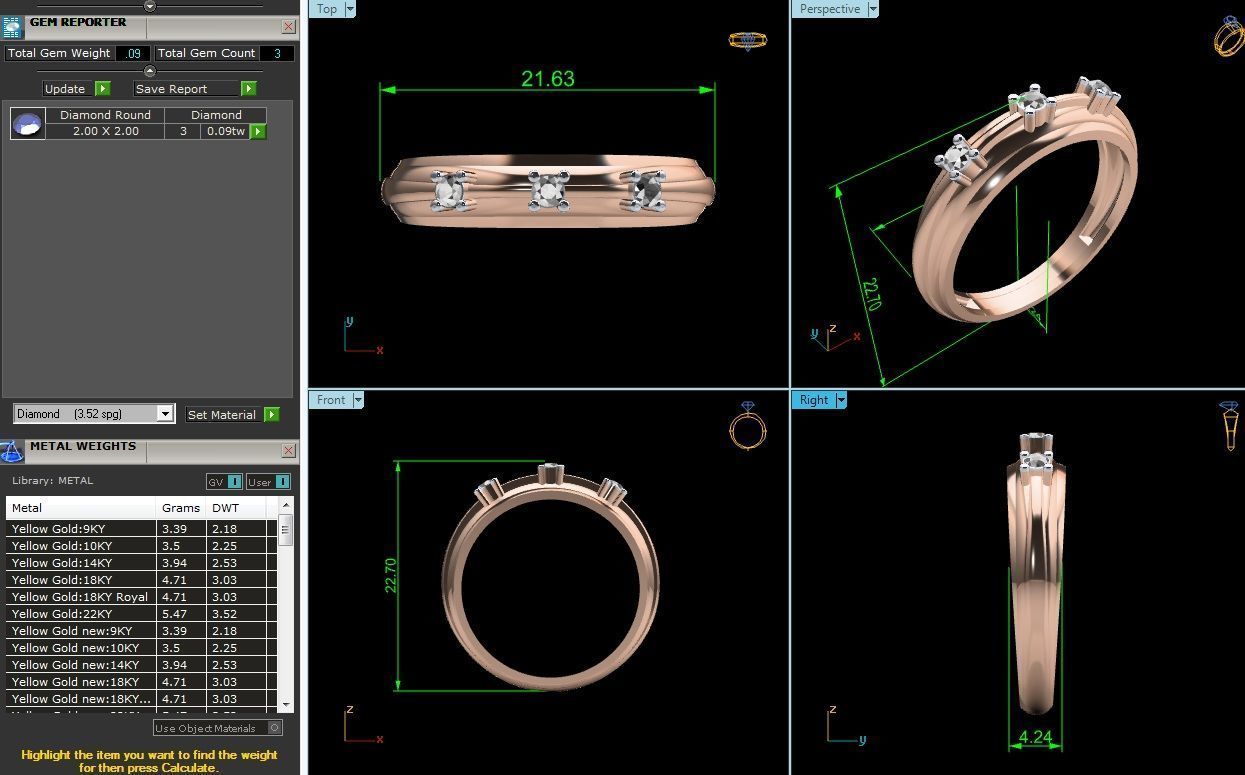 Women Ring  Render 3dm STL OBJ FBX MTLDetails 3D print model_5