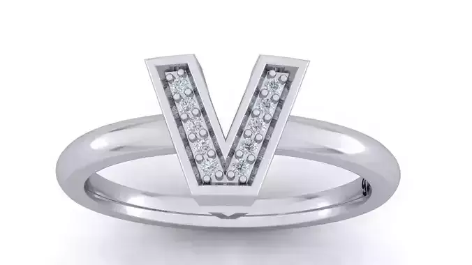 Alphabet ring letter V