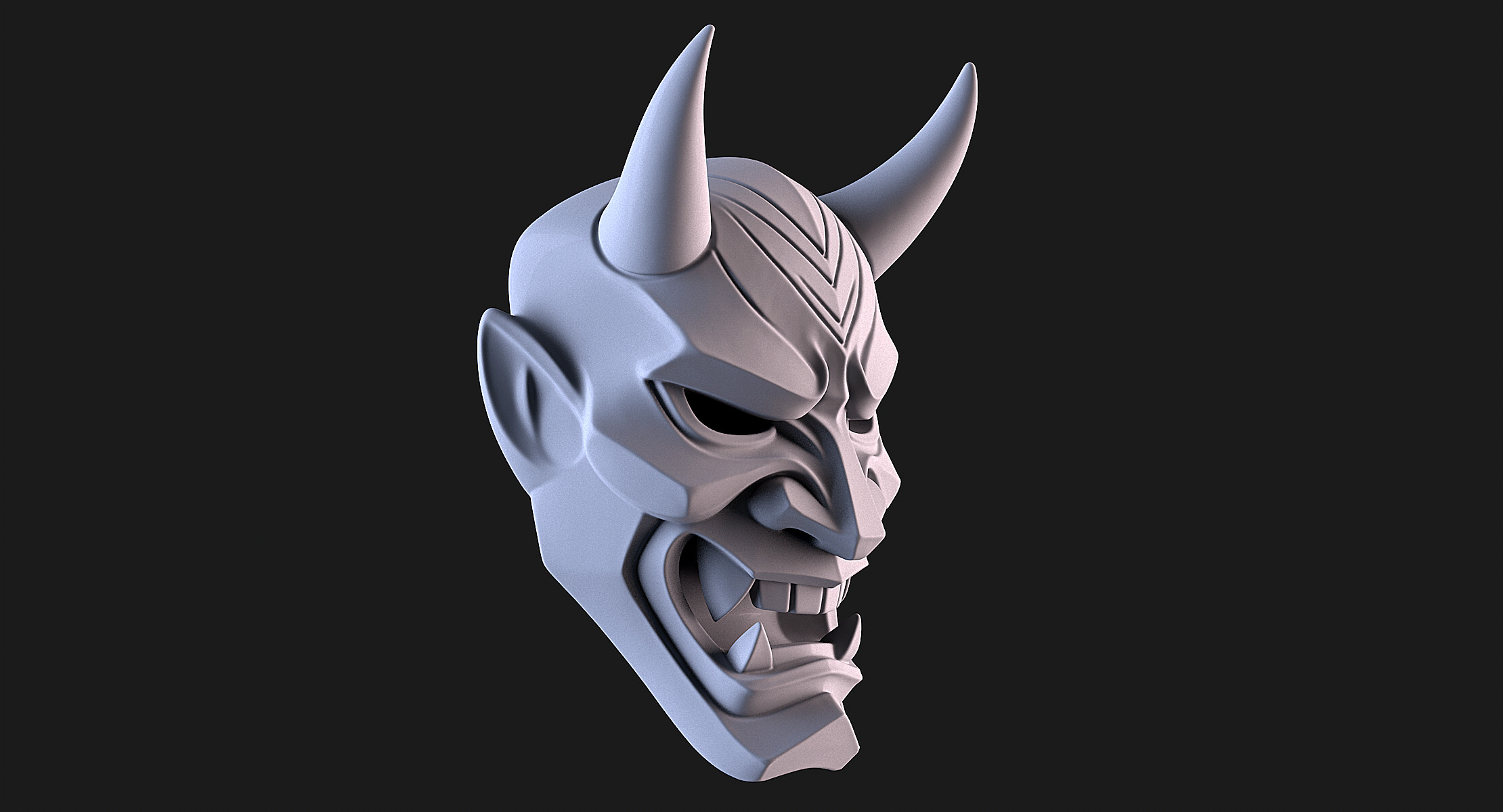 Hannya Mask 3D print model_2