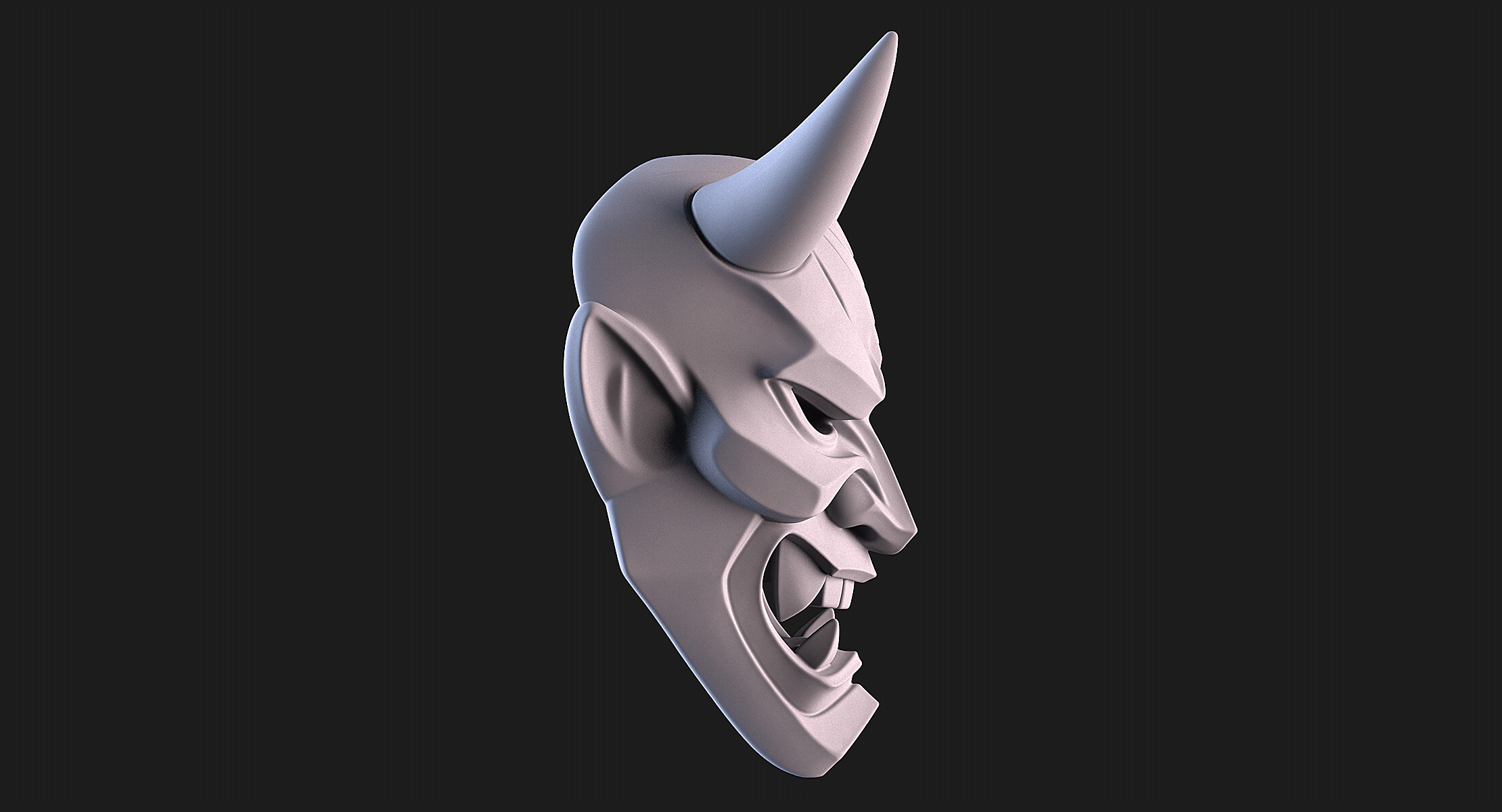 Hannya Mask 3D print model_3
