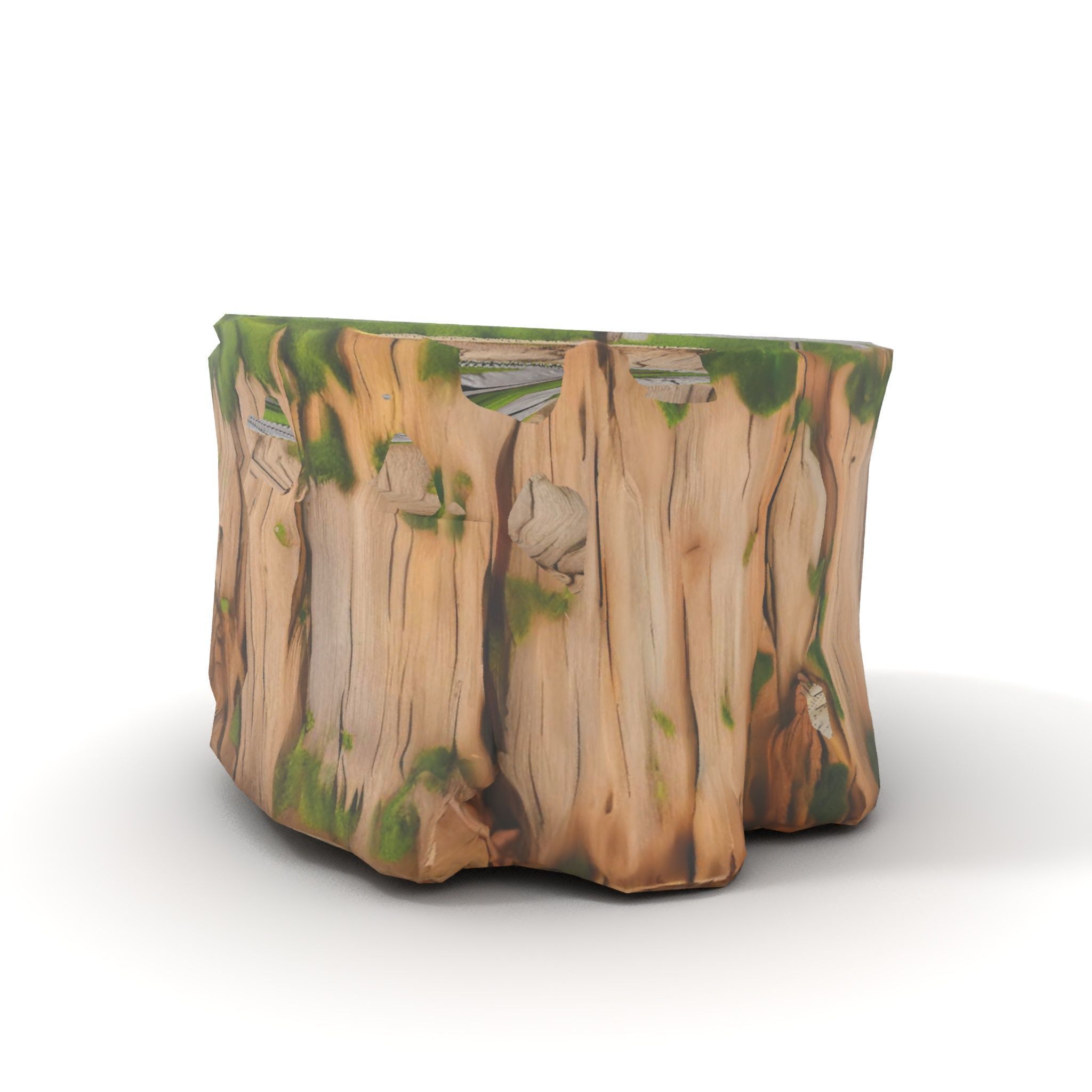 Mossy Tree Stump Model Pack Low-poly 3D model_9