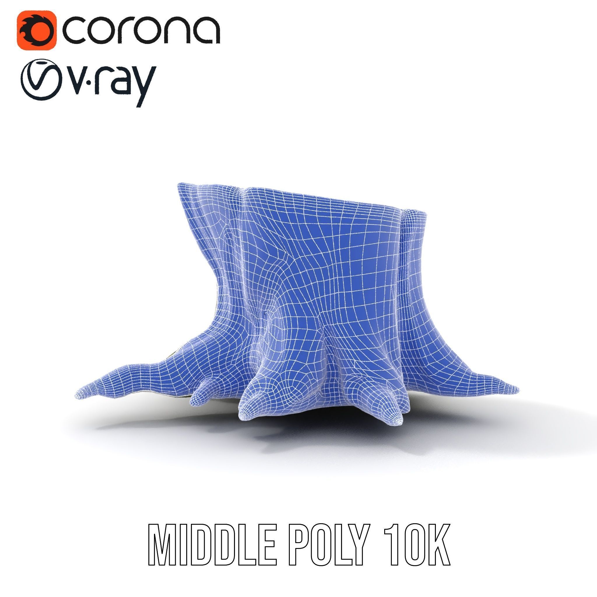 Wooden Tree Stump with Moss Model Pack Low-poly 3D model_29