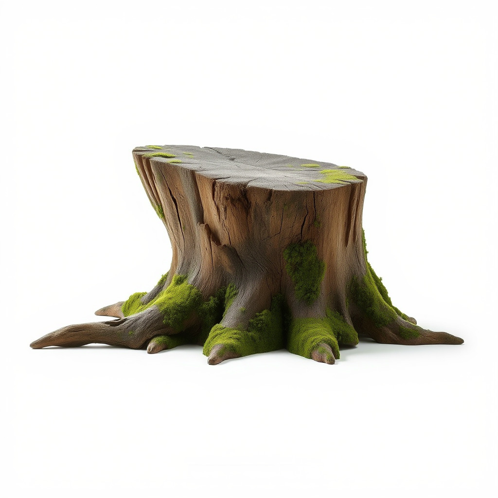 Wooden Tree Stump with Moss Model Pack Low-poly 3D model_2