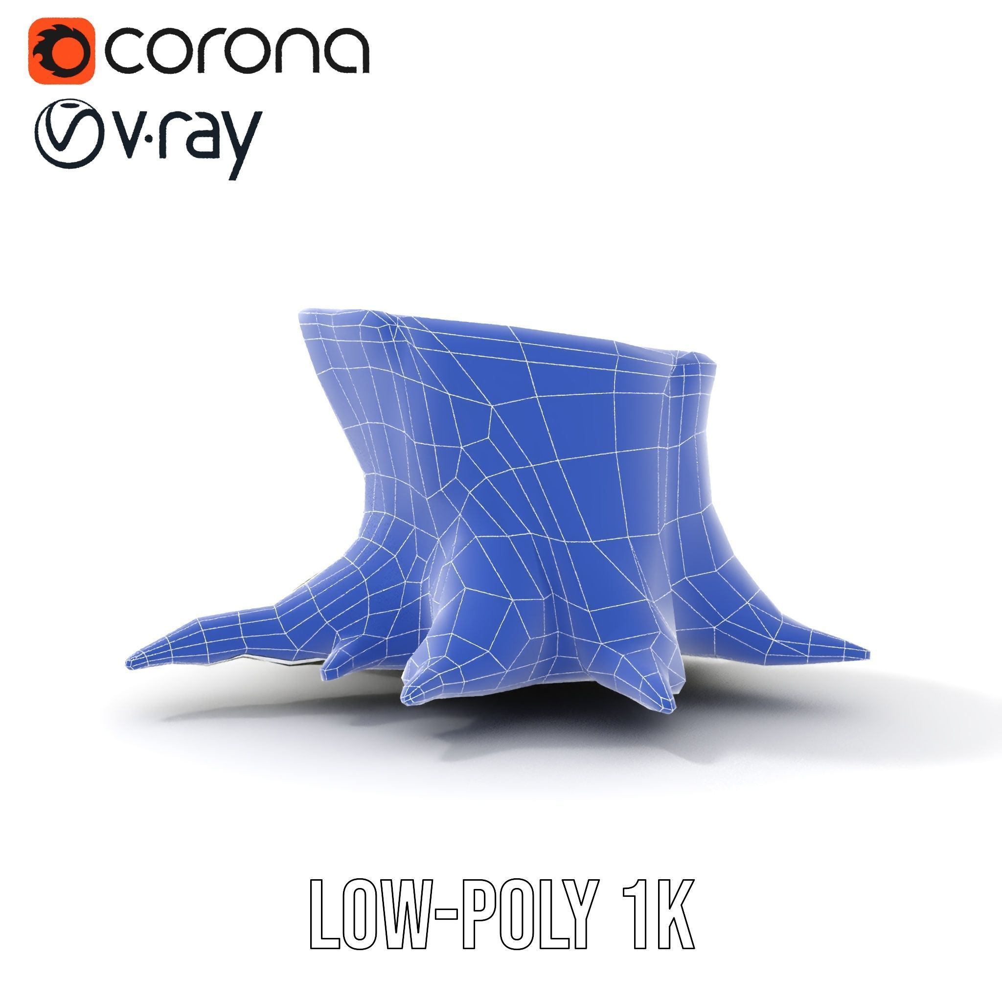 Wooden Tree Stump with Moss Model Pack Low-poly 3D model_30