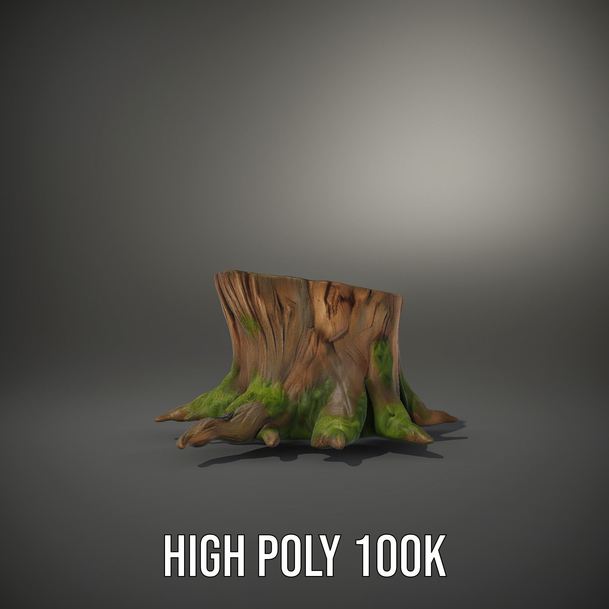 Wooden Tree Stump with Moss Model Pack Low-poly 3D model_8